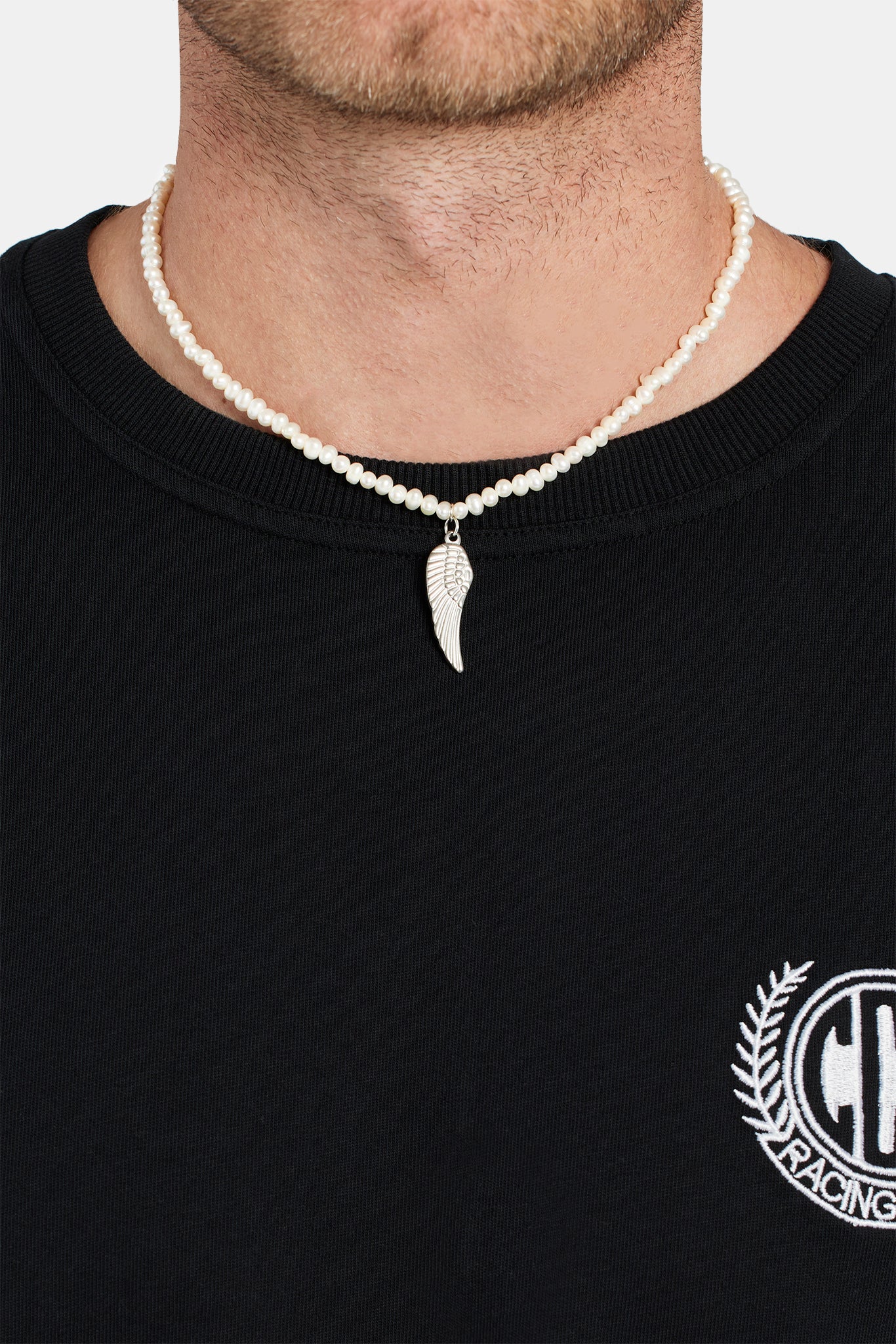 5mm Freshwater Pearl Angel Wing Necklace - Image 3