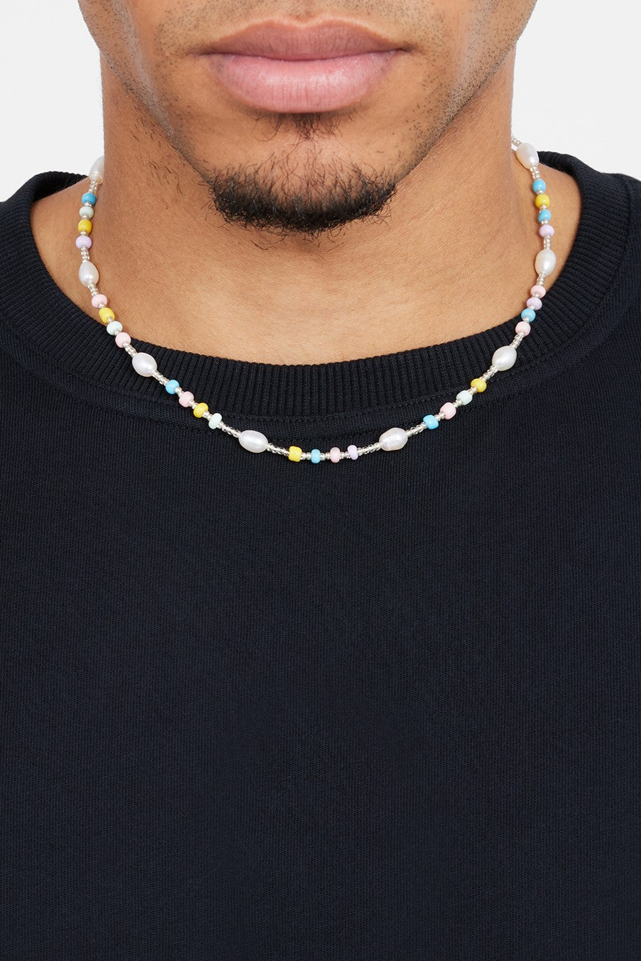 5mm Freshwater Pearl & Mixed Pastel Bead Necklace - Image 2