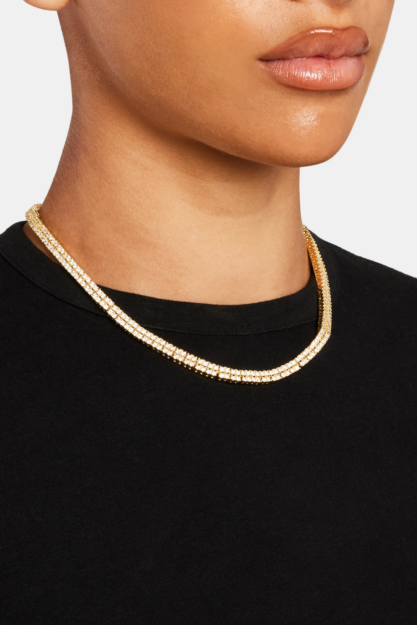 5mm Gold Plated Double Row Tennis Chain - Image 4