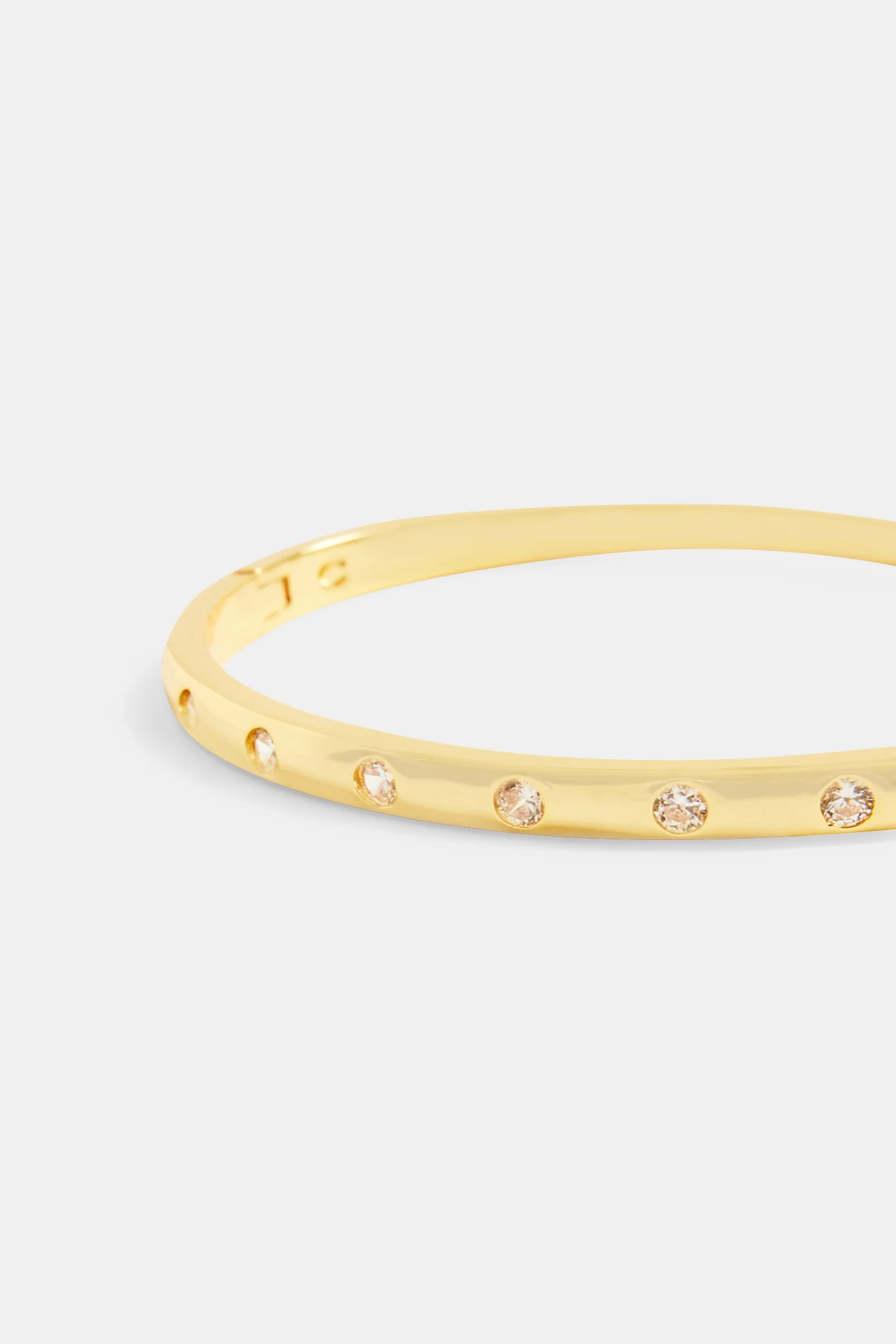 5mm Gold Plated Polished & Round CZ Bangle - Image 3