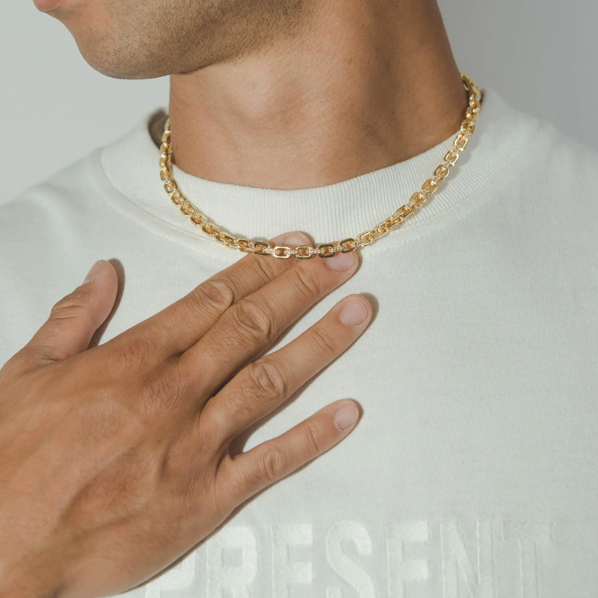 5mm Iced Box Chain - Gold - Image 2