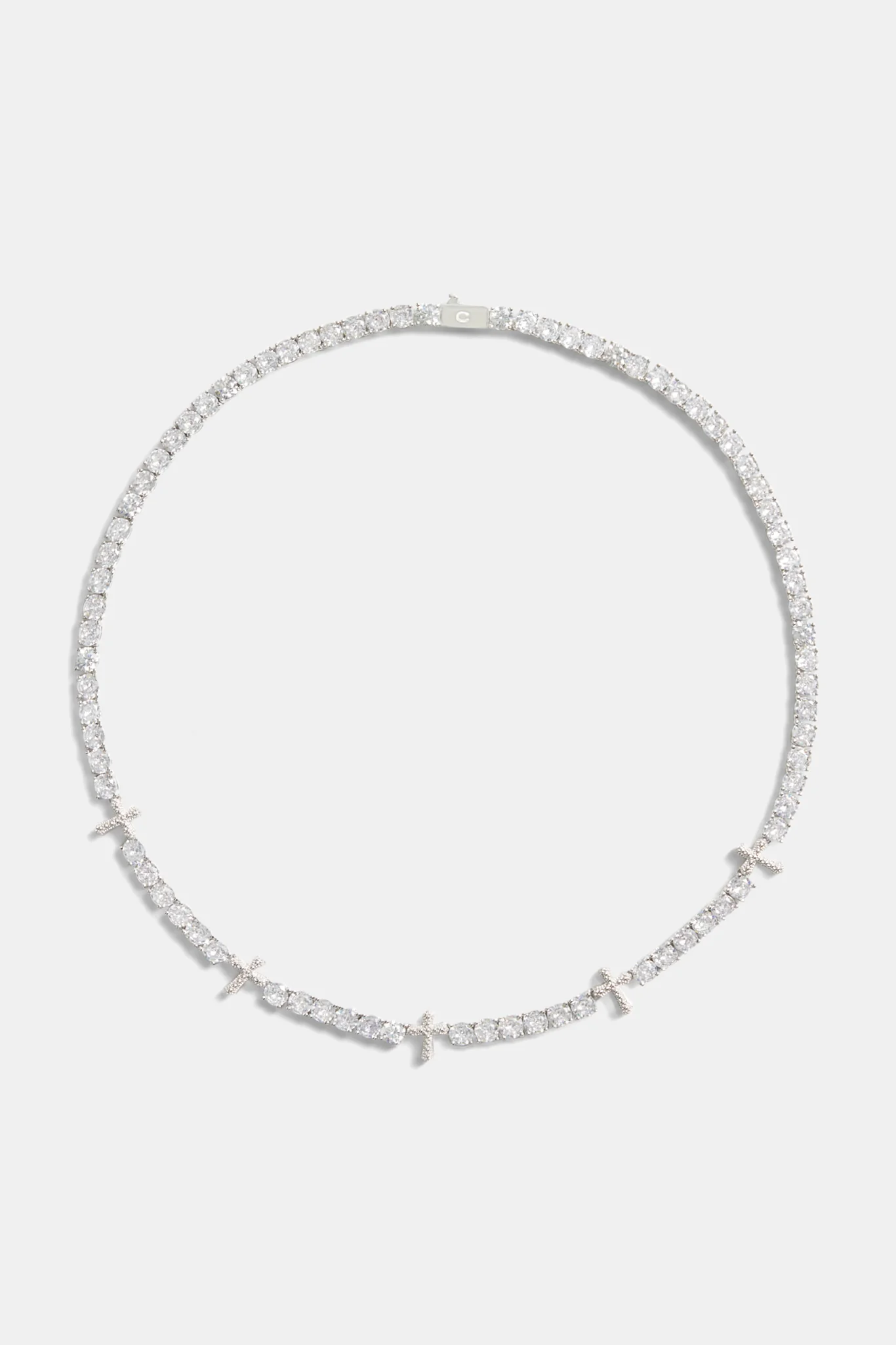 5mm Iced CZ Cross Tennis Necklace - Image 3