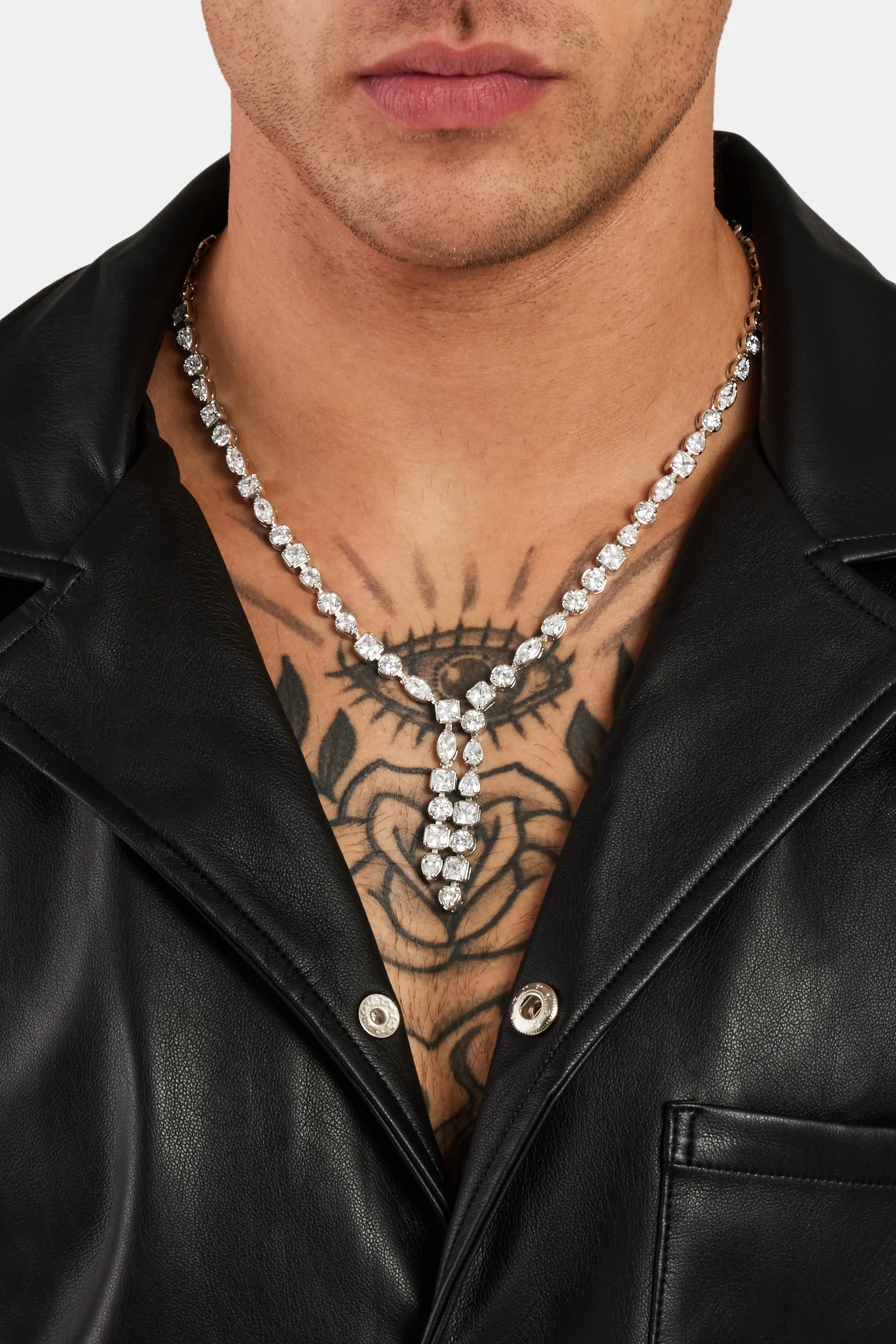 5mm Iced CZ Mixed Shape Drop Tennis Chain - Image 2