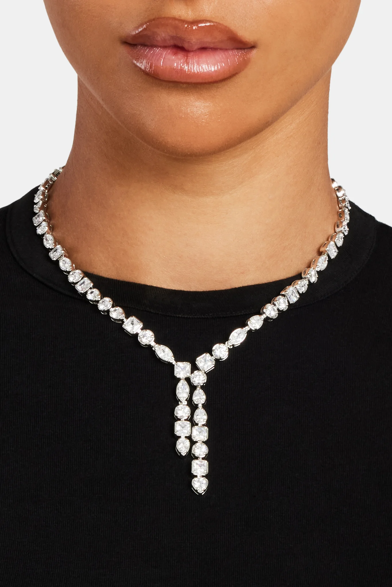 5mm Iced Mixed Shape Drop Tennis Chain - Image 2
