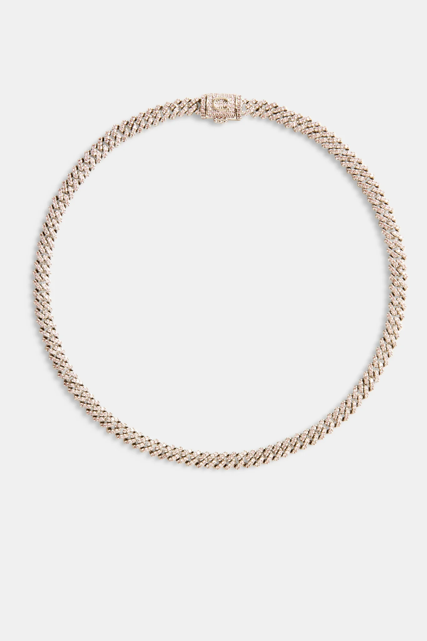 5mm Iced Pink Prong Chain Choker - Image 2