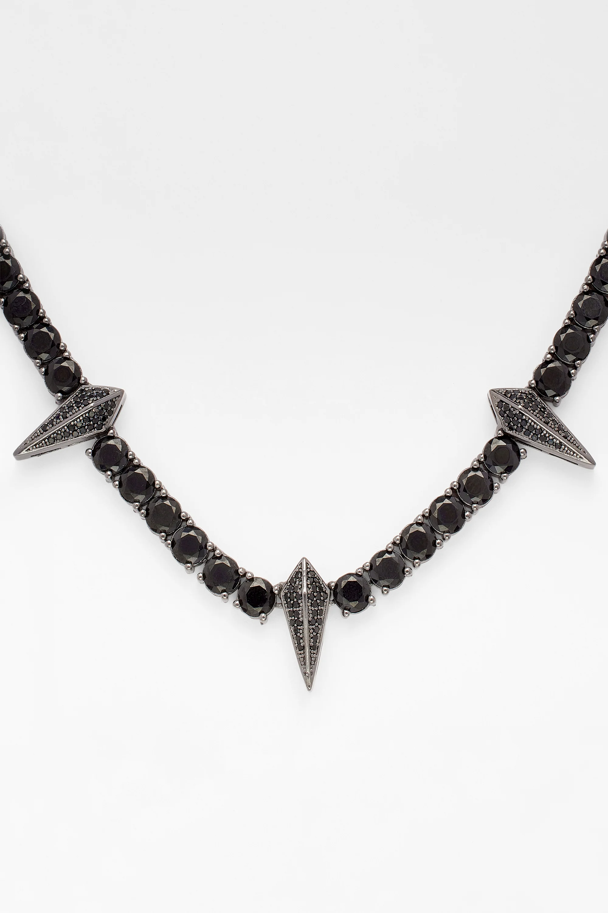 5mm Pave Spike Tennis Chain - Black - Image 3
