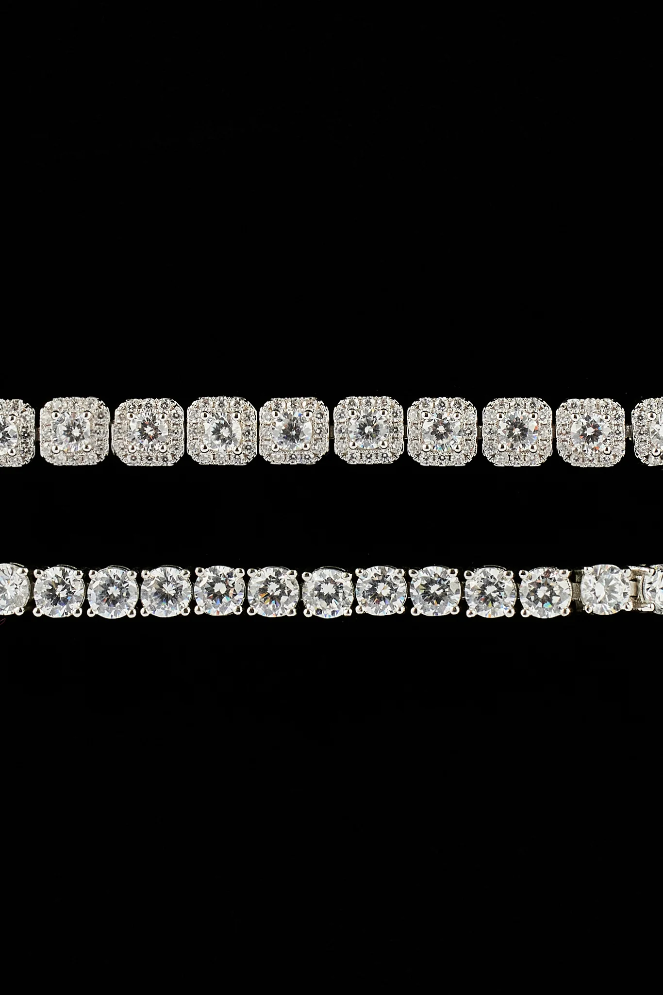 5mm Tennis & 7mm Clustered Tennis Bracelet - Image 2