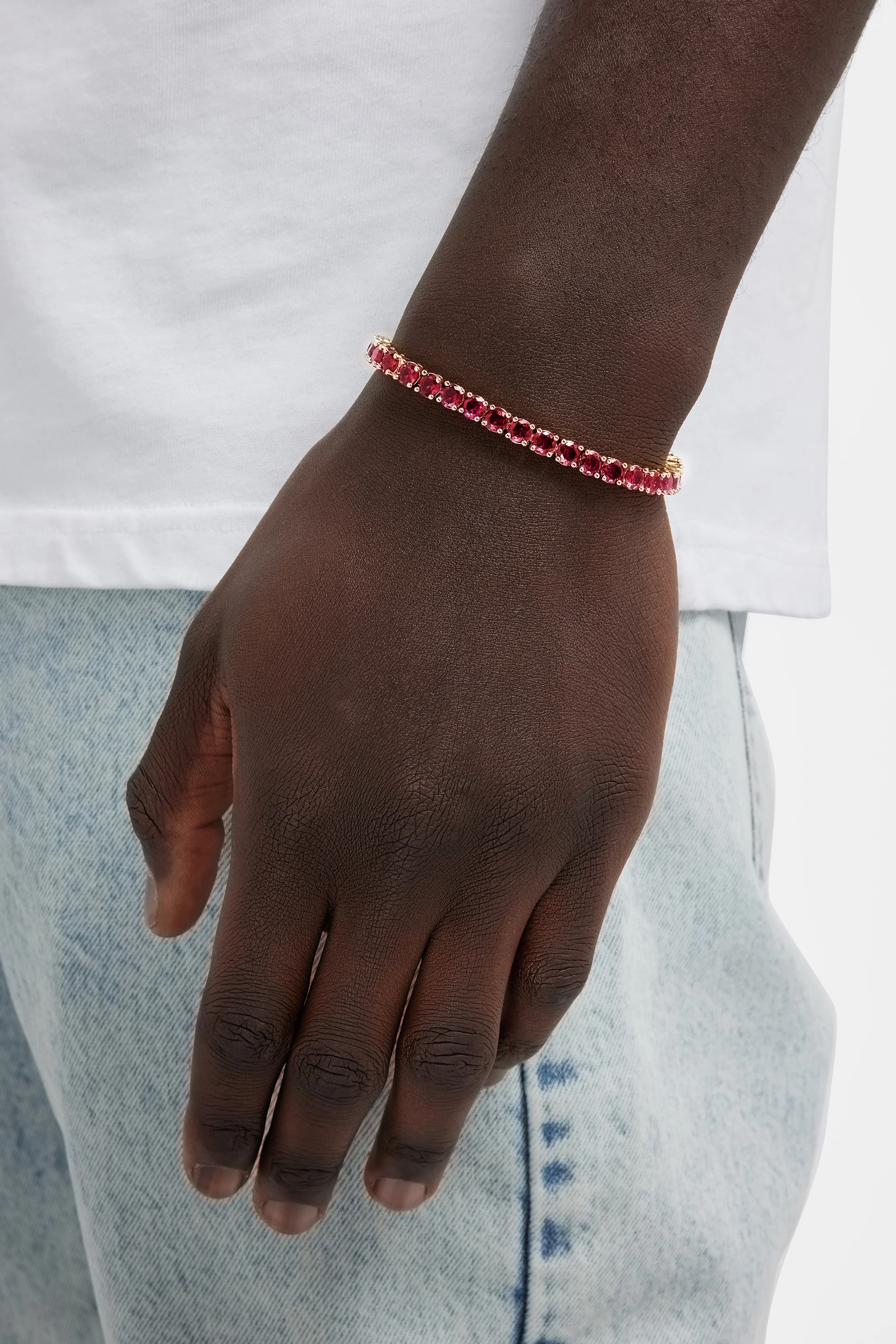 5mm Tennis Bracelet - Pink - Image 2