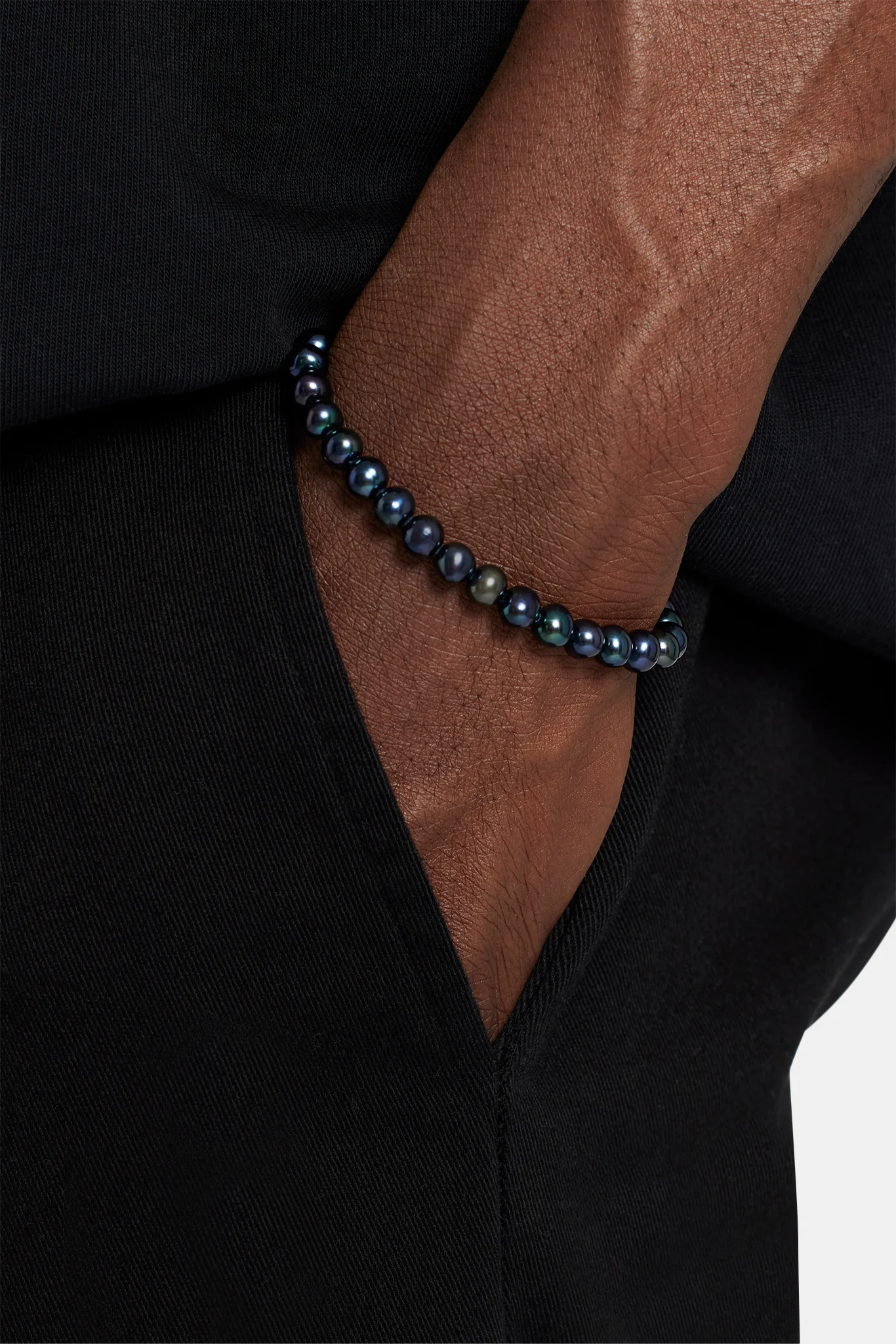 6mm Black Freshwater Pearl Bracelet - Image 2