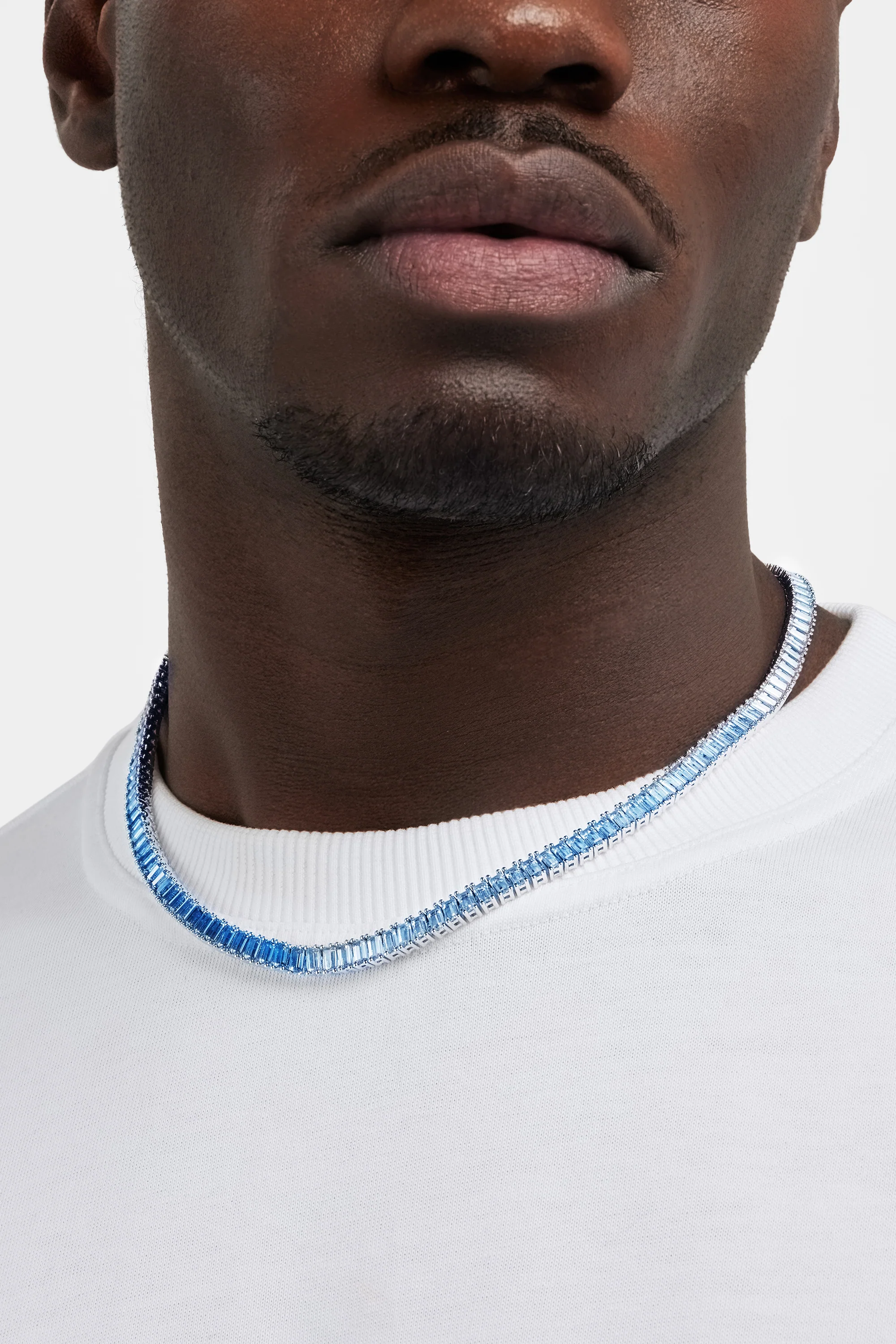 6mm Blue Ombre Tennis Baguette Chain - Image 2