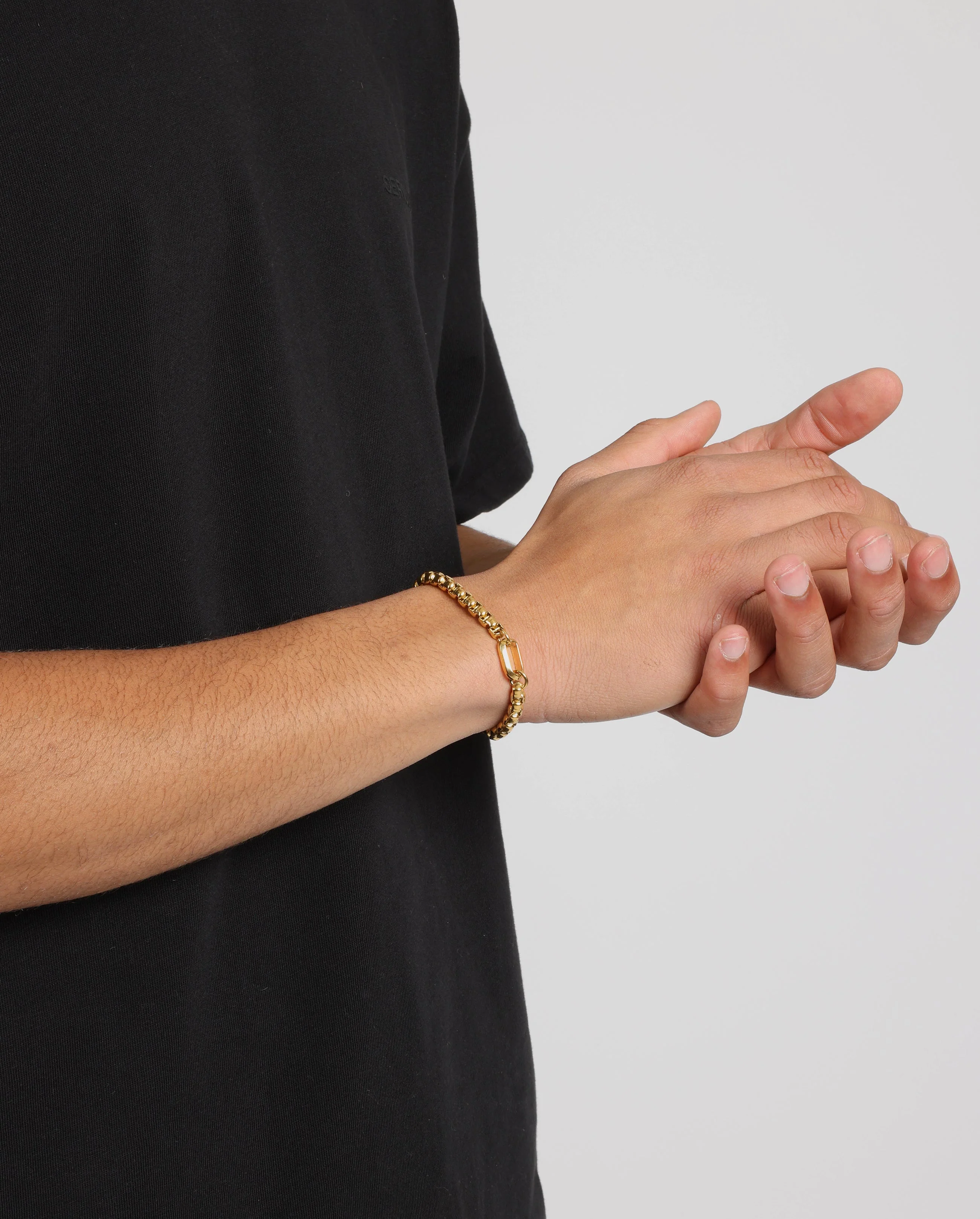 6mm Double Clasp Detail Bracelet - Gold - Image 2