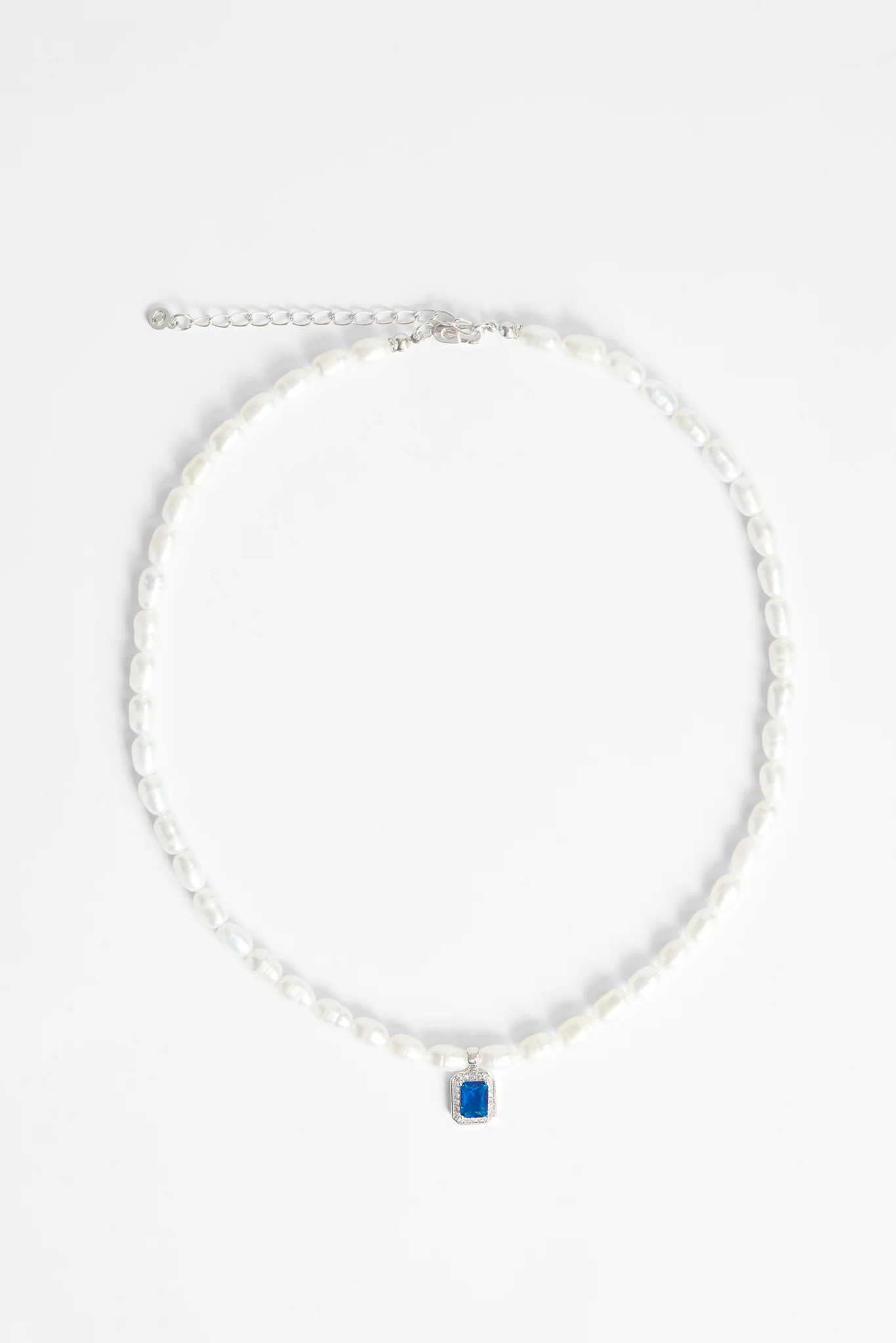 6mm Freshwater Pearl & Blue Gemstone Necklace - Image 2