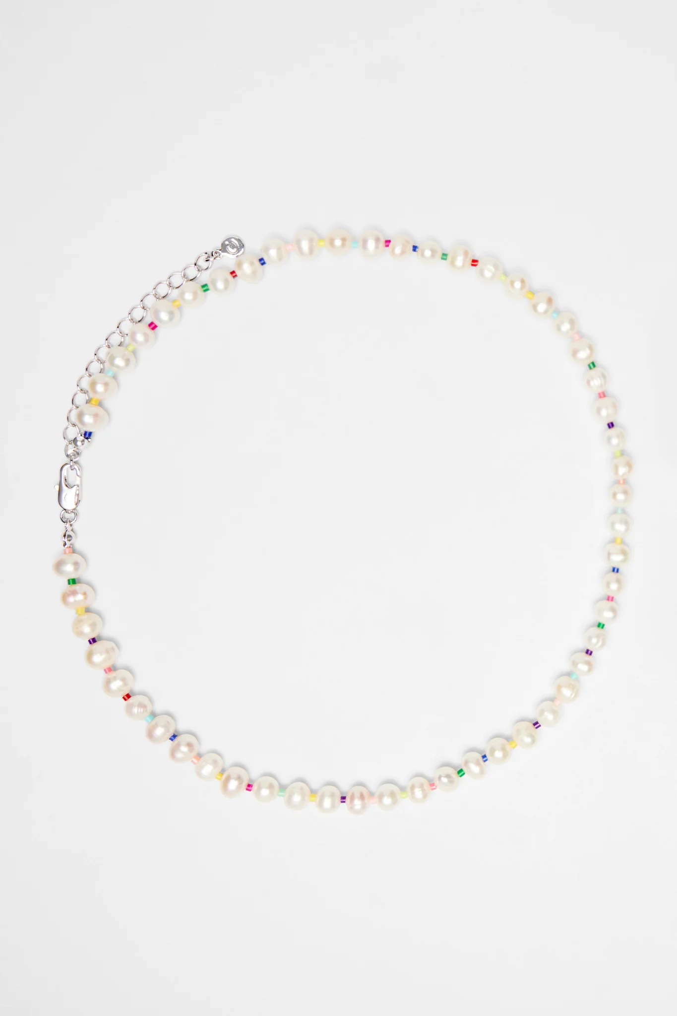 6mm Freshwater Pearl & Multi Colour Micro Bead Necklace - Image 3