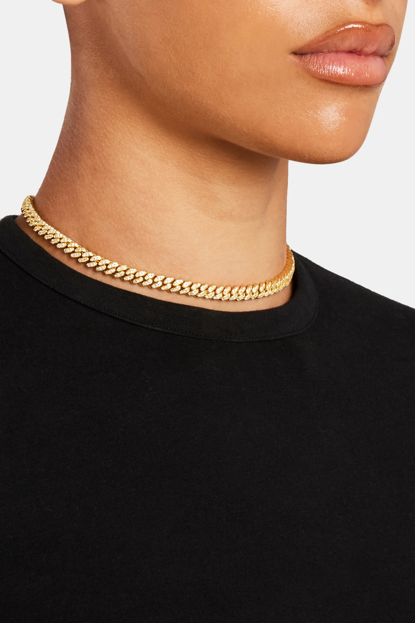 6mm Gold Plated Iced Cuban Chain Choker - Image 3