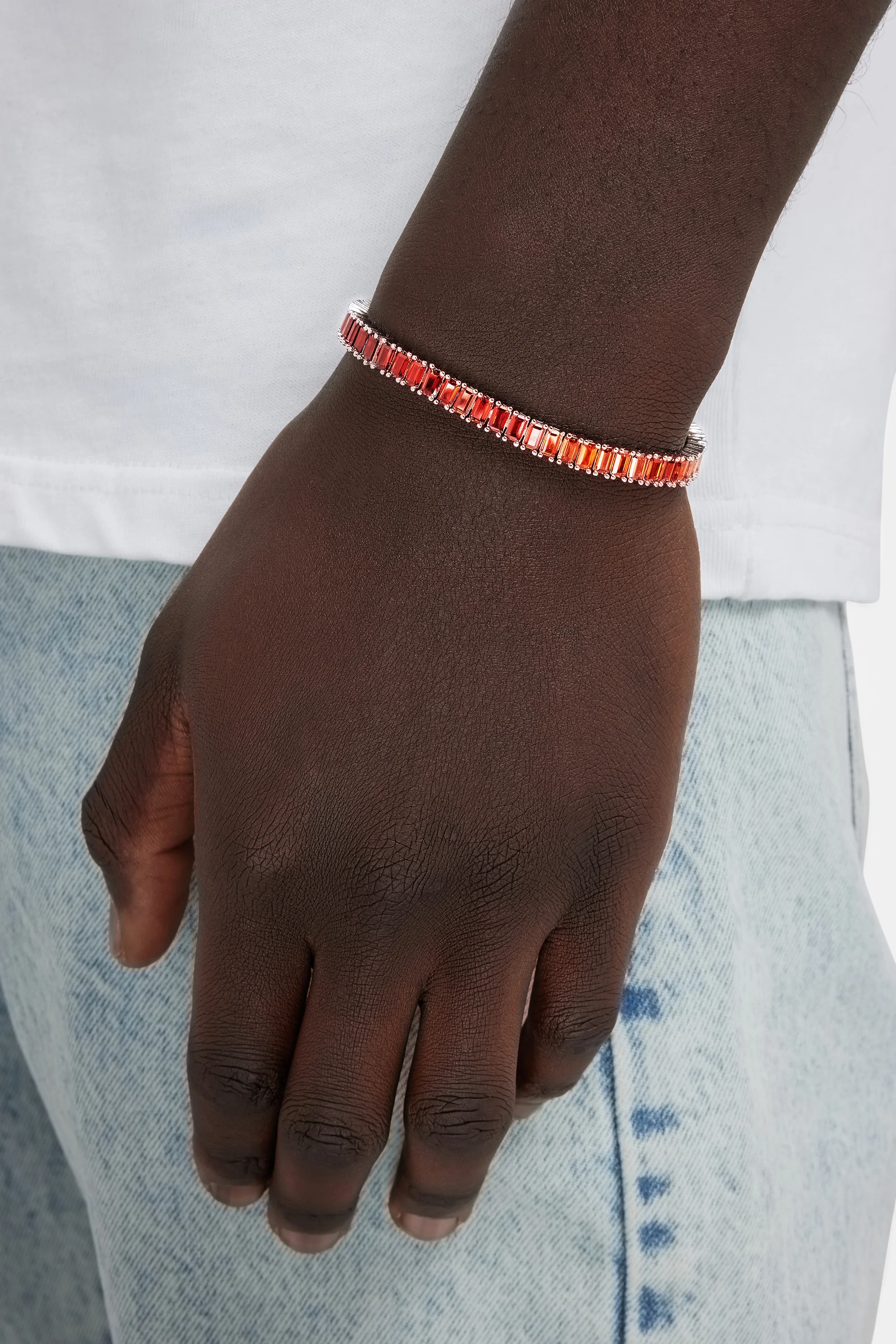 6mm Sunset Ombre Tennis Baguette Chain + Bracelet Bundle - Image 4