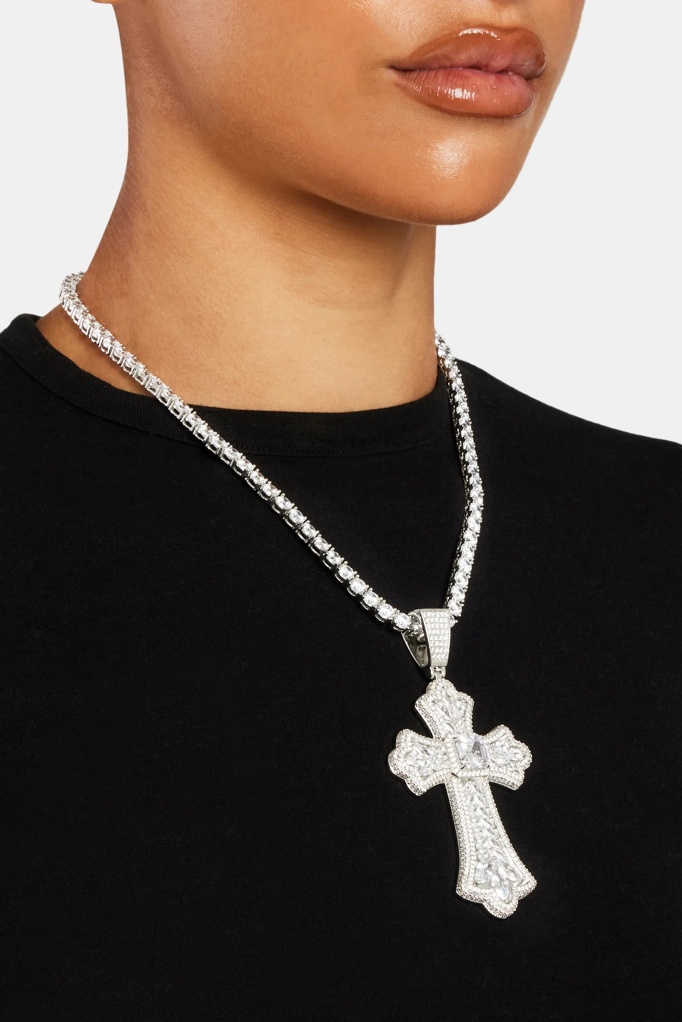 Iced Pear Large Cross Pendant - Image 3