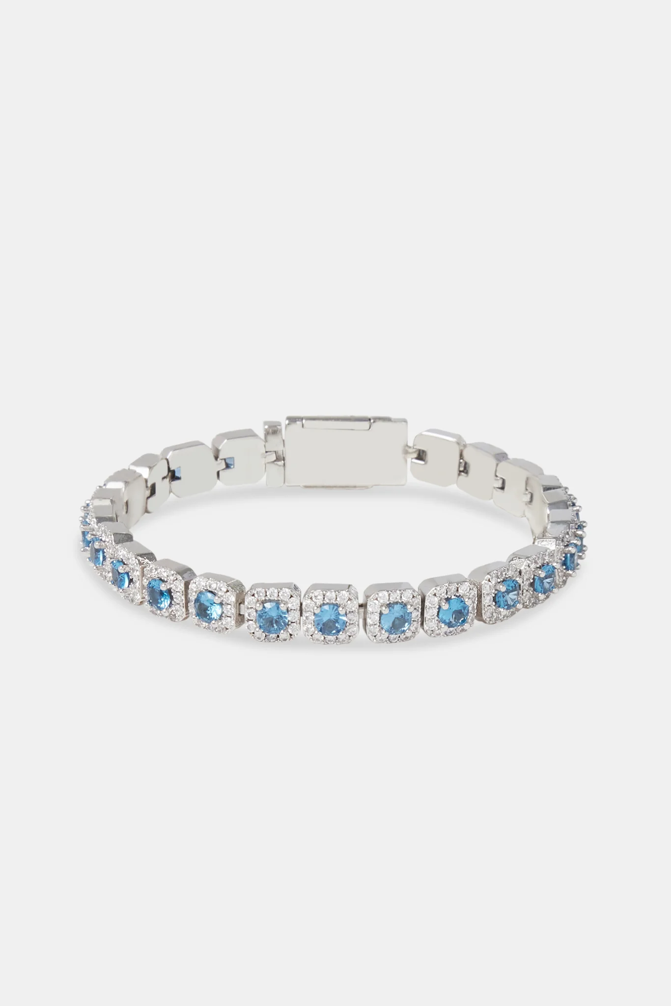 7mm Clustered Blue Tennis Bracelet - Image 2