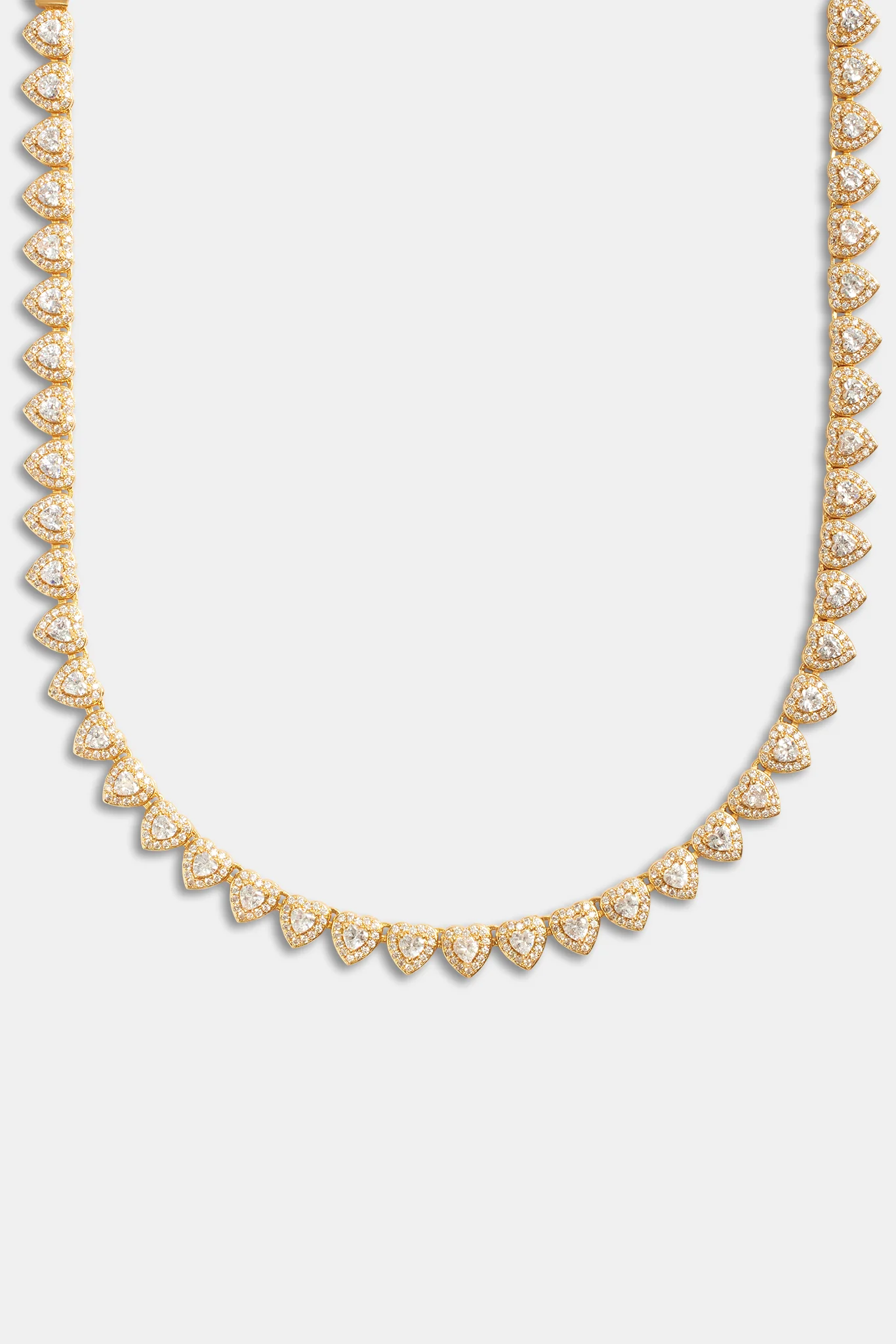 7mm Gold Plated Iced CZ Heart Tennis Choker - Image 3