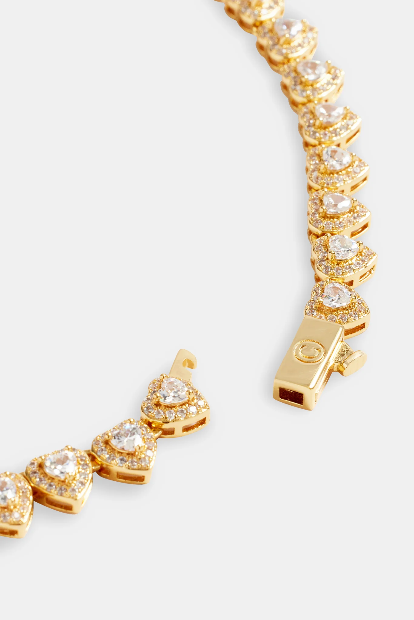 7mm Gold Plated Iced CZ Heart Tennis Choker - Image 4