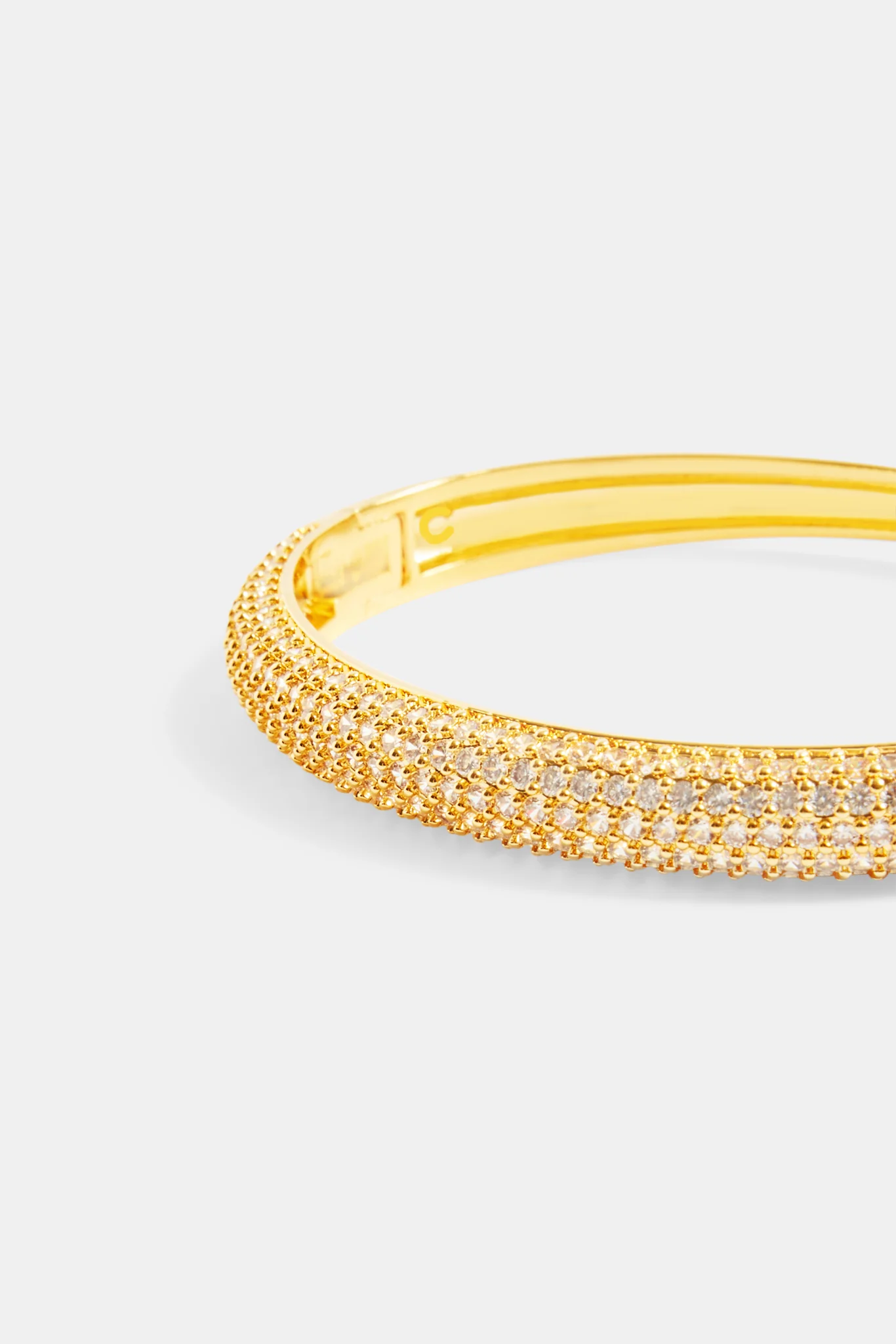 7mm Gold Plated Iced CZ Pave Bangle - Image 3