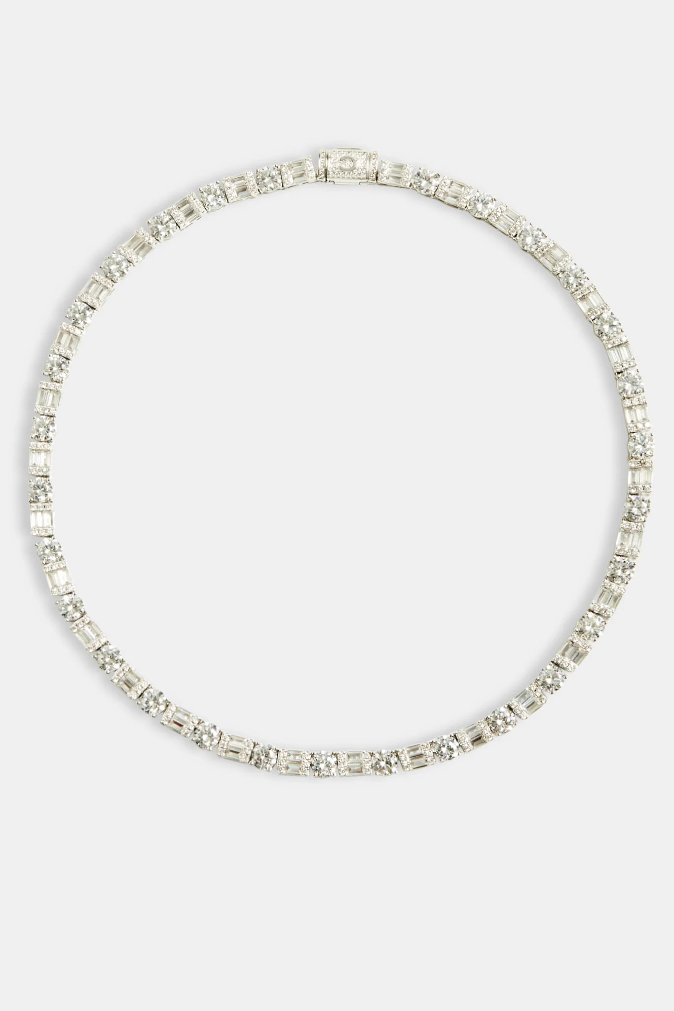 7mm Iced CZ Round & Rectangle Mix Tennis Chain - Image 3