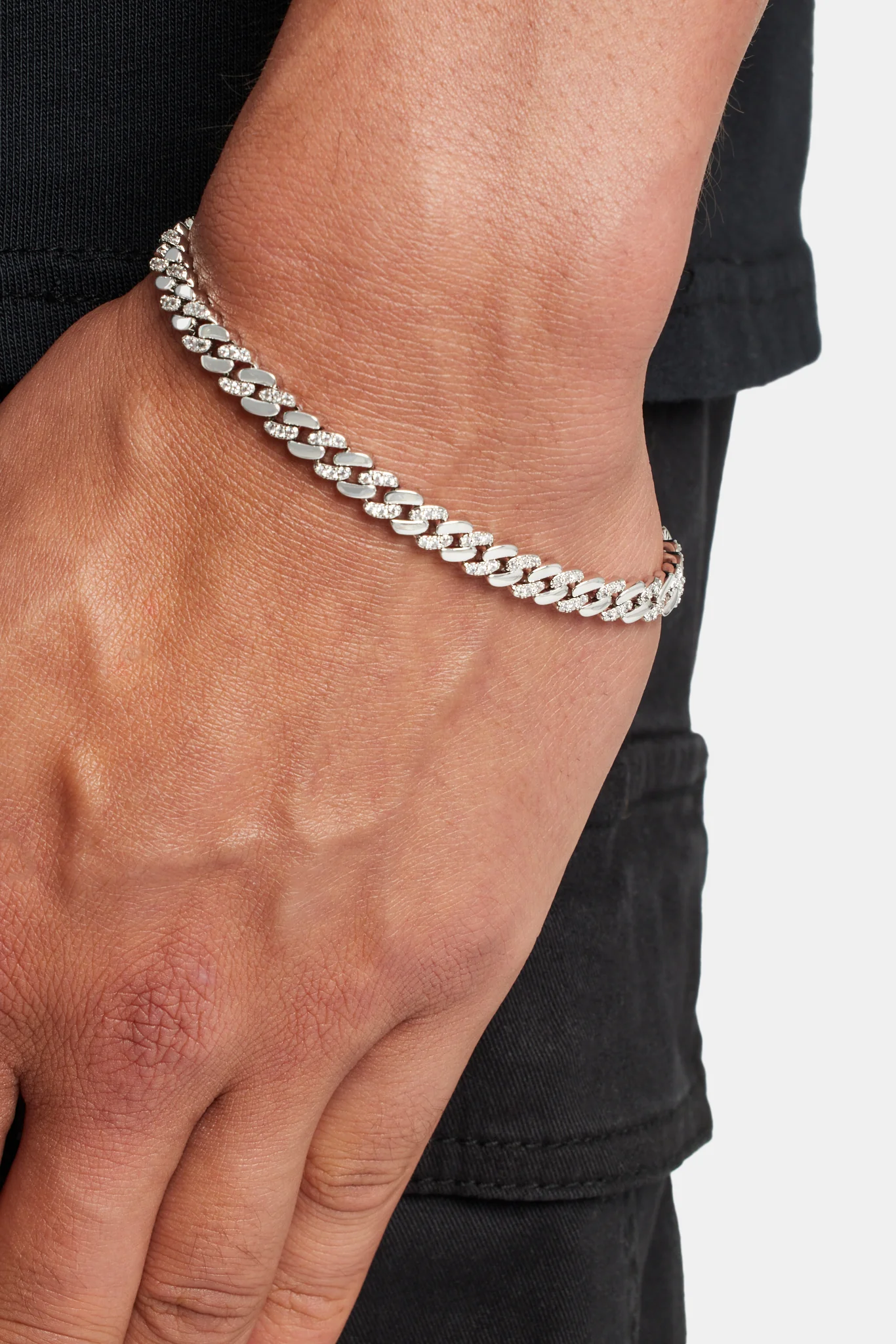 7mm Polished And Iced Prong Bracelet - Image 2