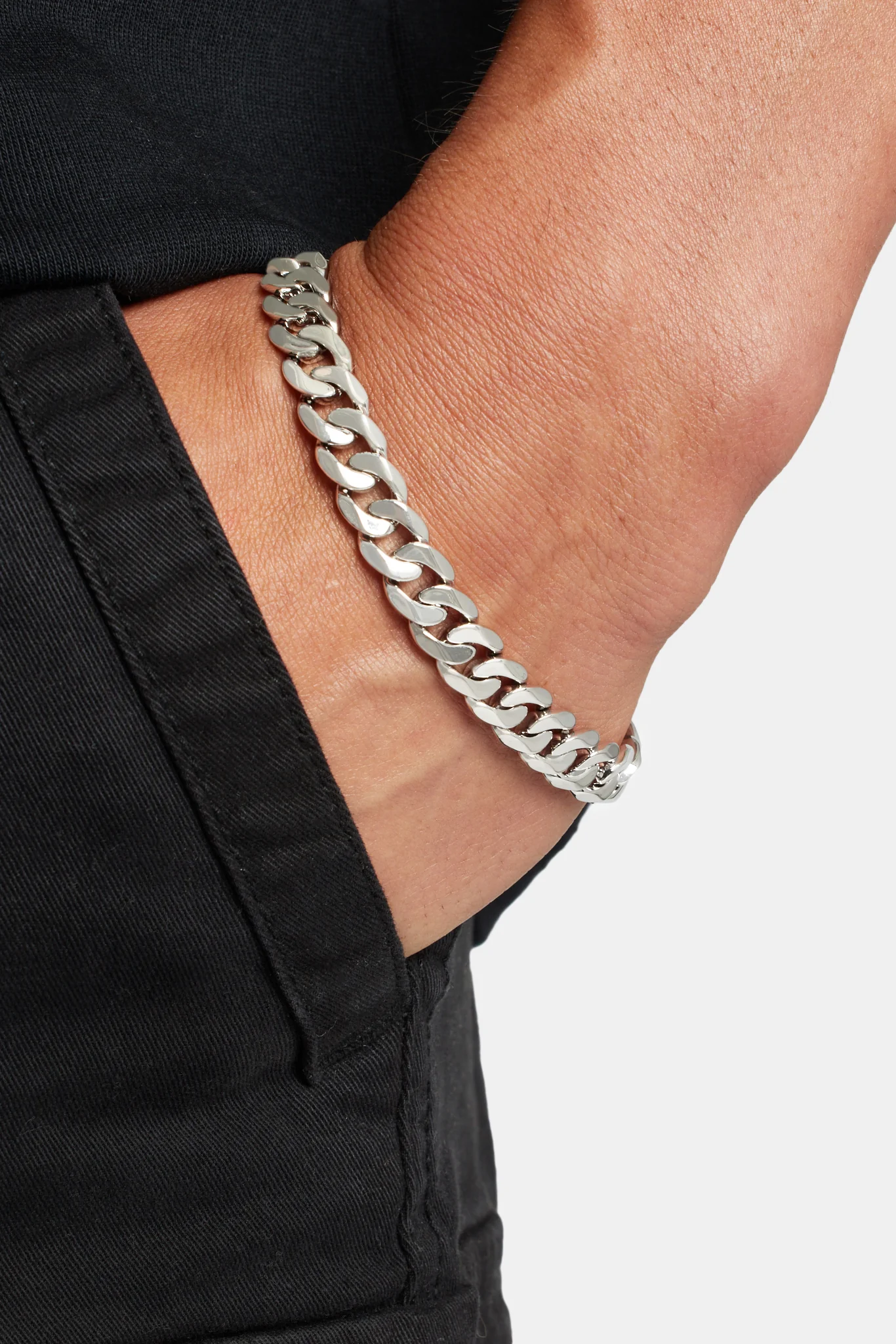 7mm Polished Cuban Bracelet - Image 2