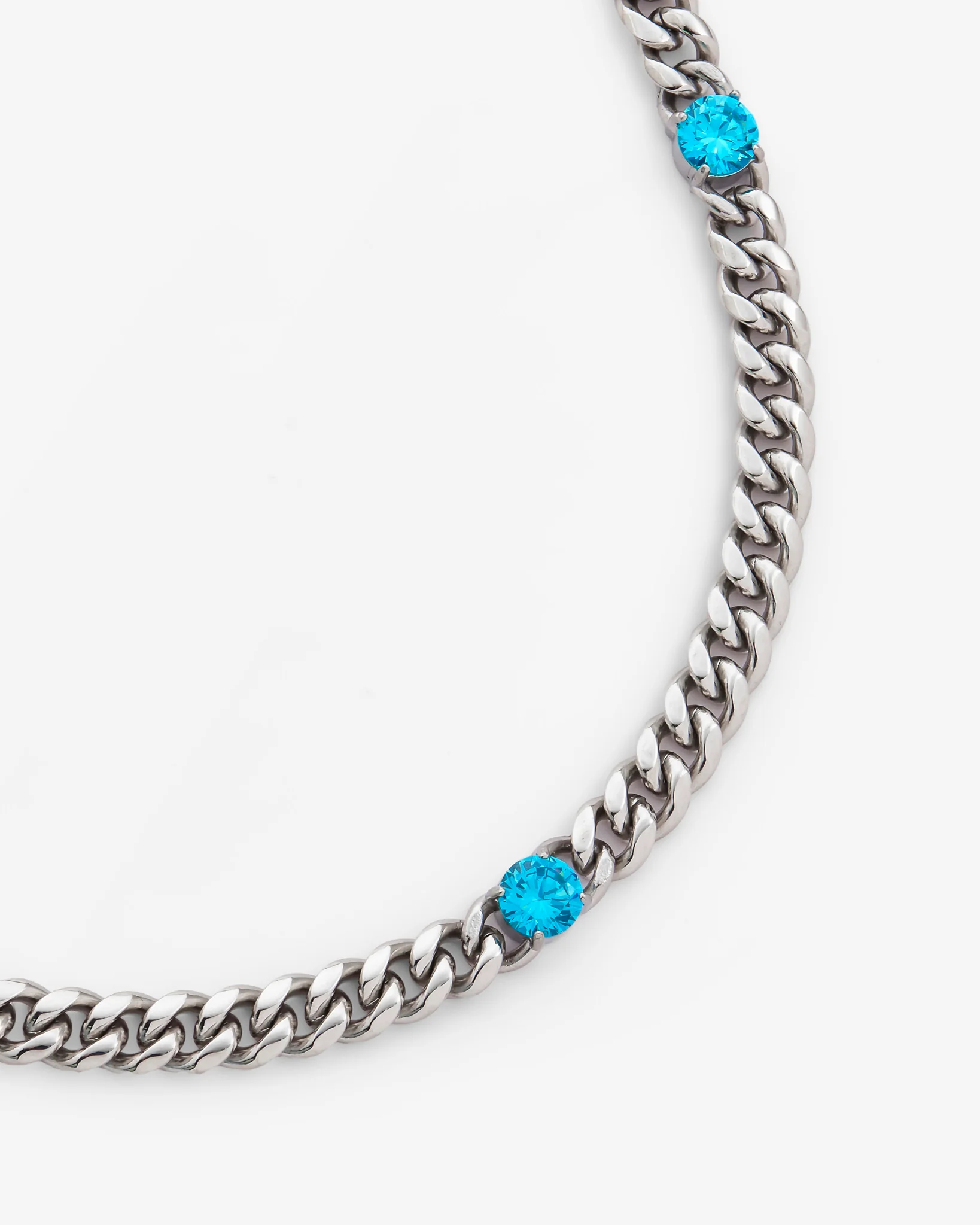 8mm Blue Stone Cuban Chain - Image 2