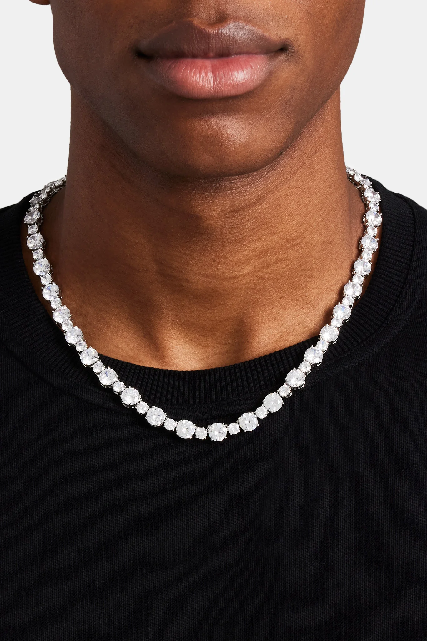 8mm Clear CZ Multi Size Tennis Chain - Image 3