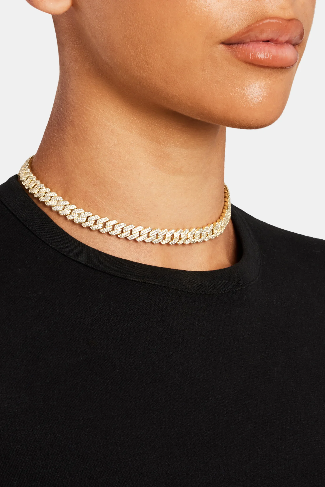 8mm Gold Plated Prong Cuban Choker - Image 3