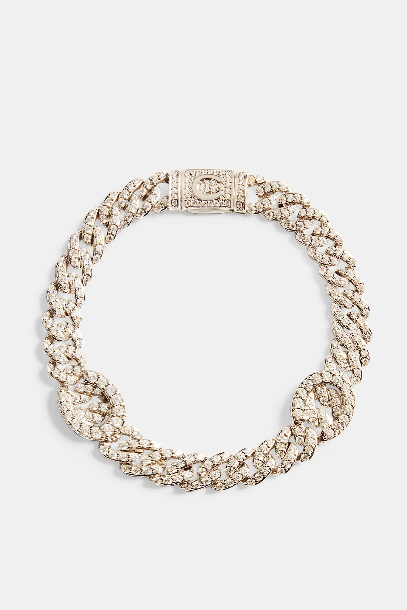 8mm Iced CZ C Repeat Bracelet - Image 2