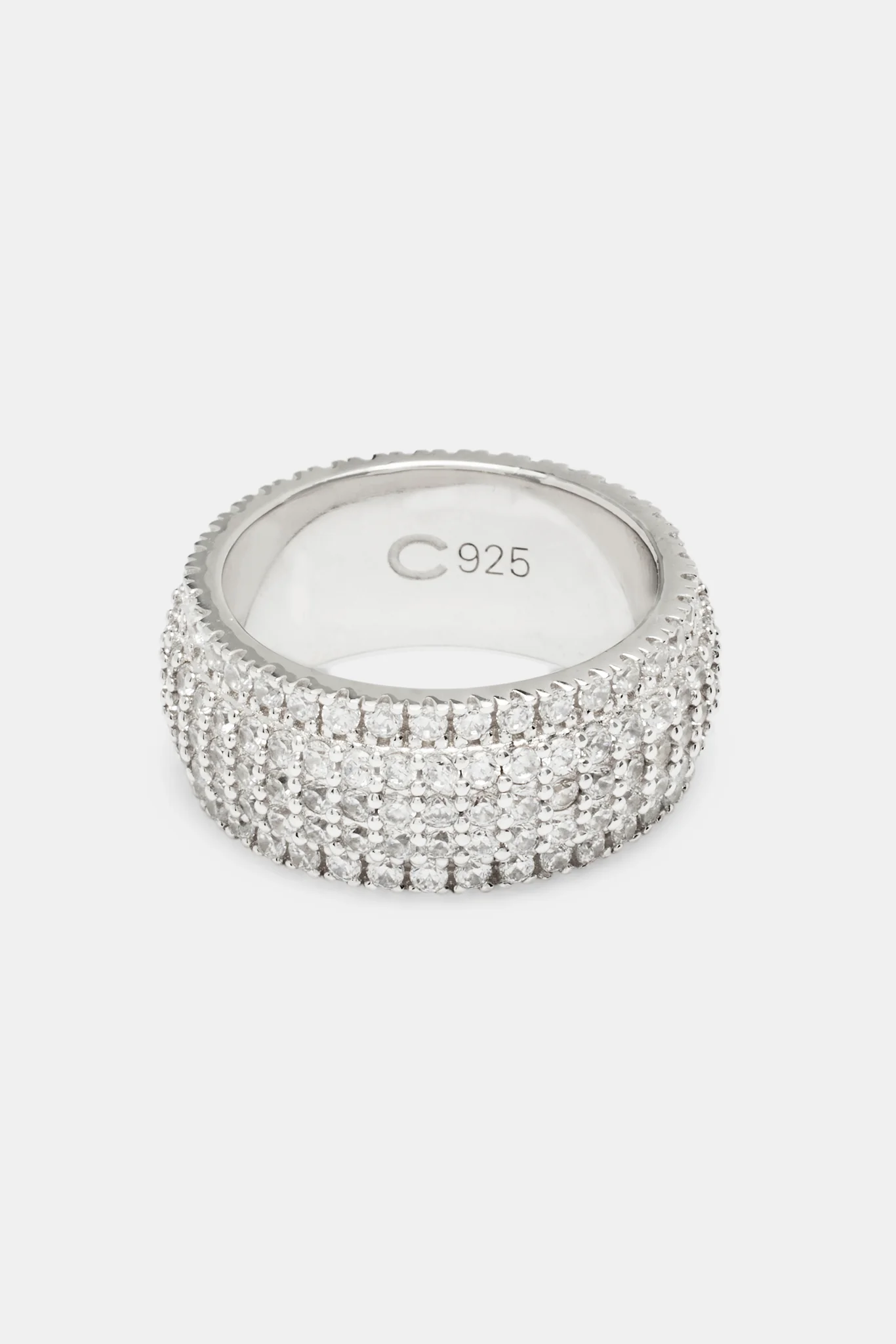 5 Row Band Ring - 10mm - White