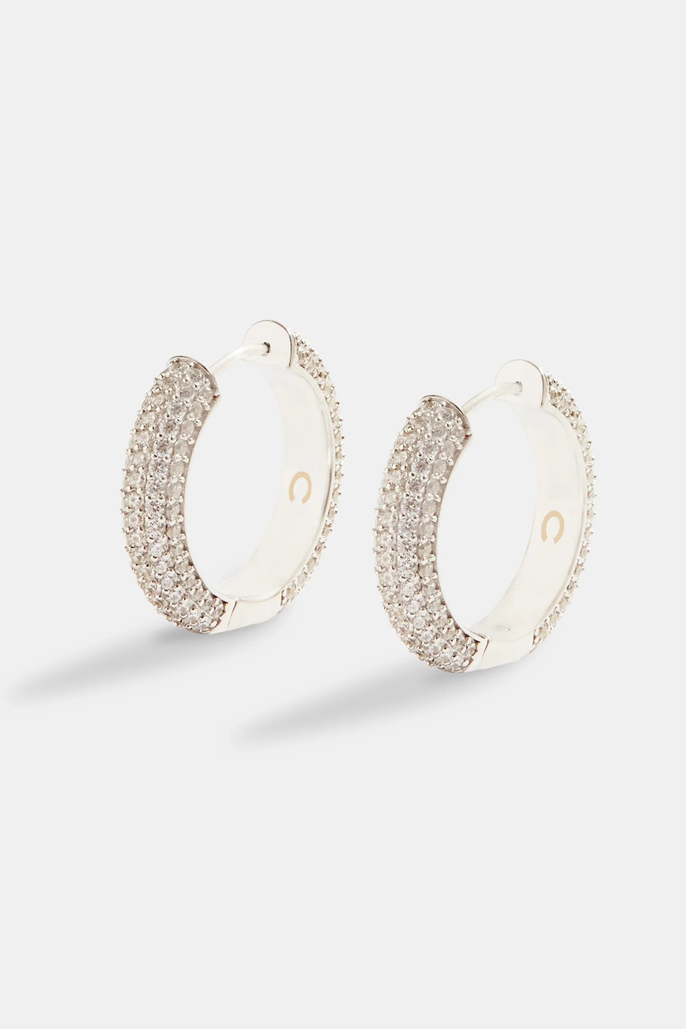 925 Large Iced Hoop Earrings - 25mm