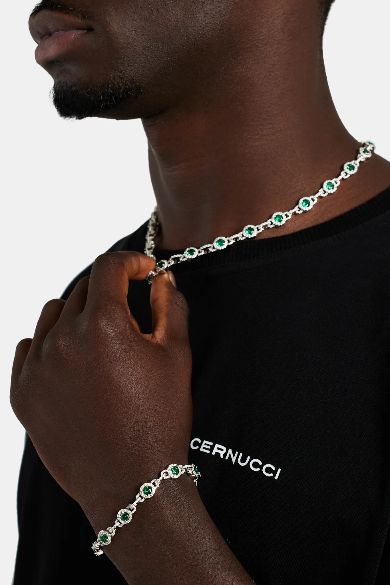 9mm Green Centre Link Bracelet - Image 3