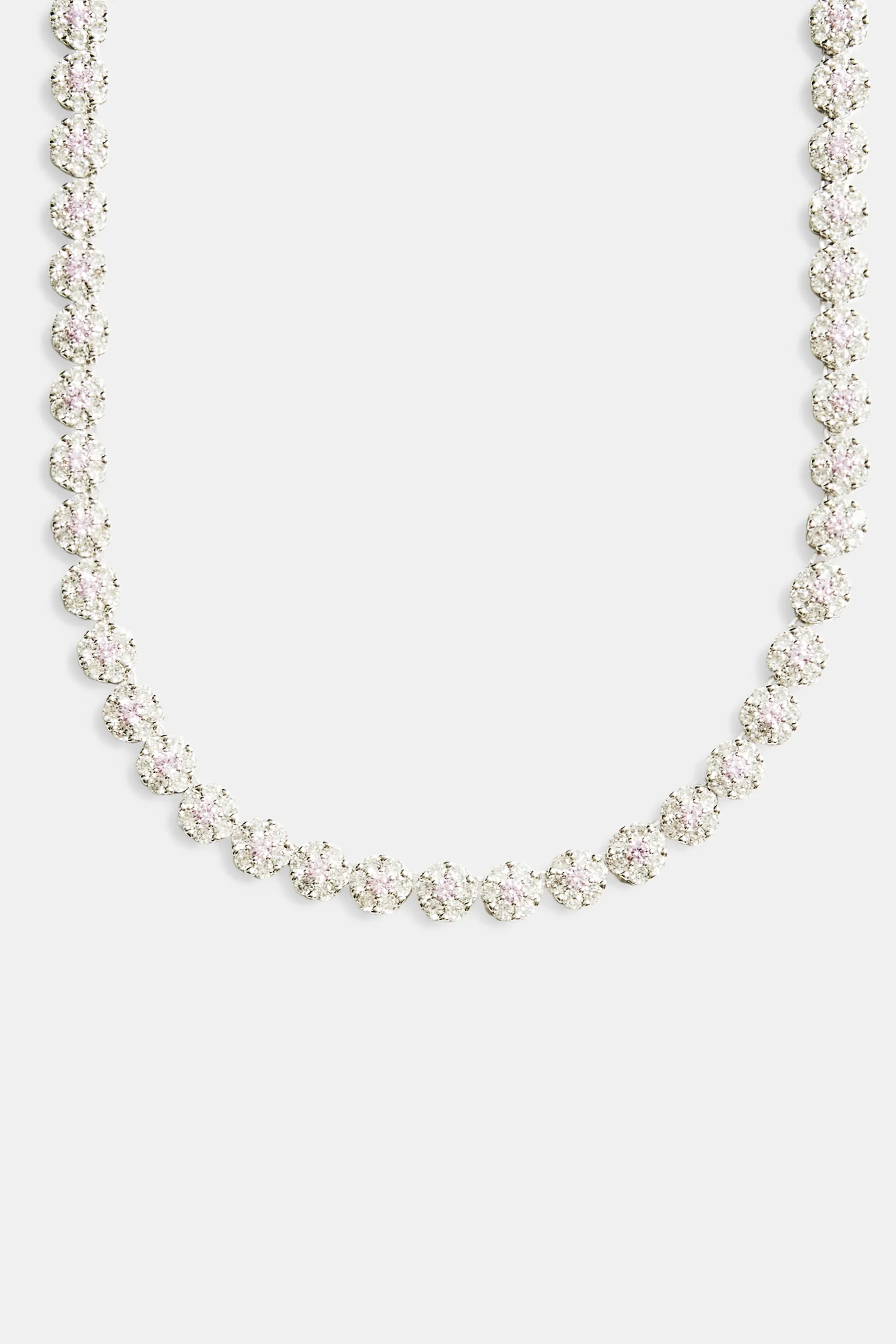9mm Iced CZ Clear Flower Tennis Choker - Image 3