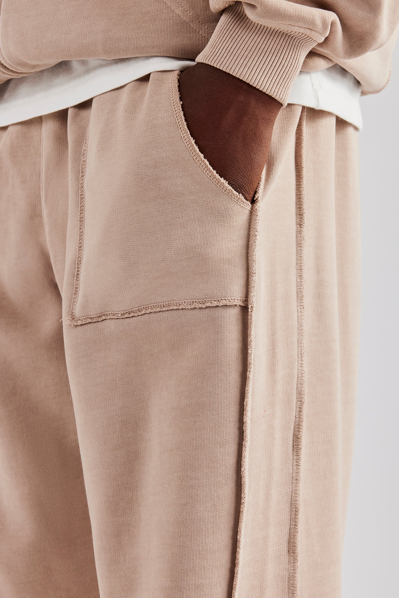 Acid Exposed Seam Jogger - Stone - Image 2