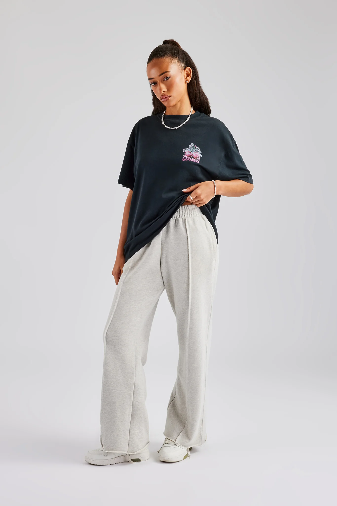 Acid Wash Diamond Cherry Oversized T-Shirt - Image 4