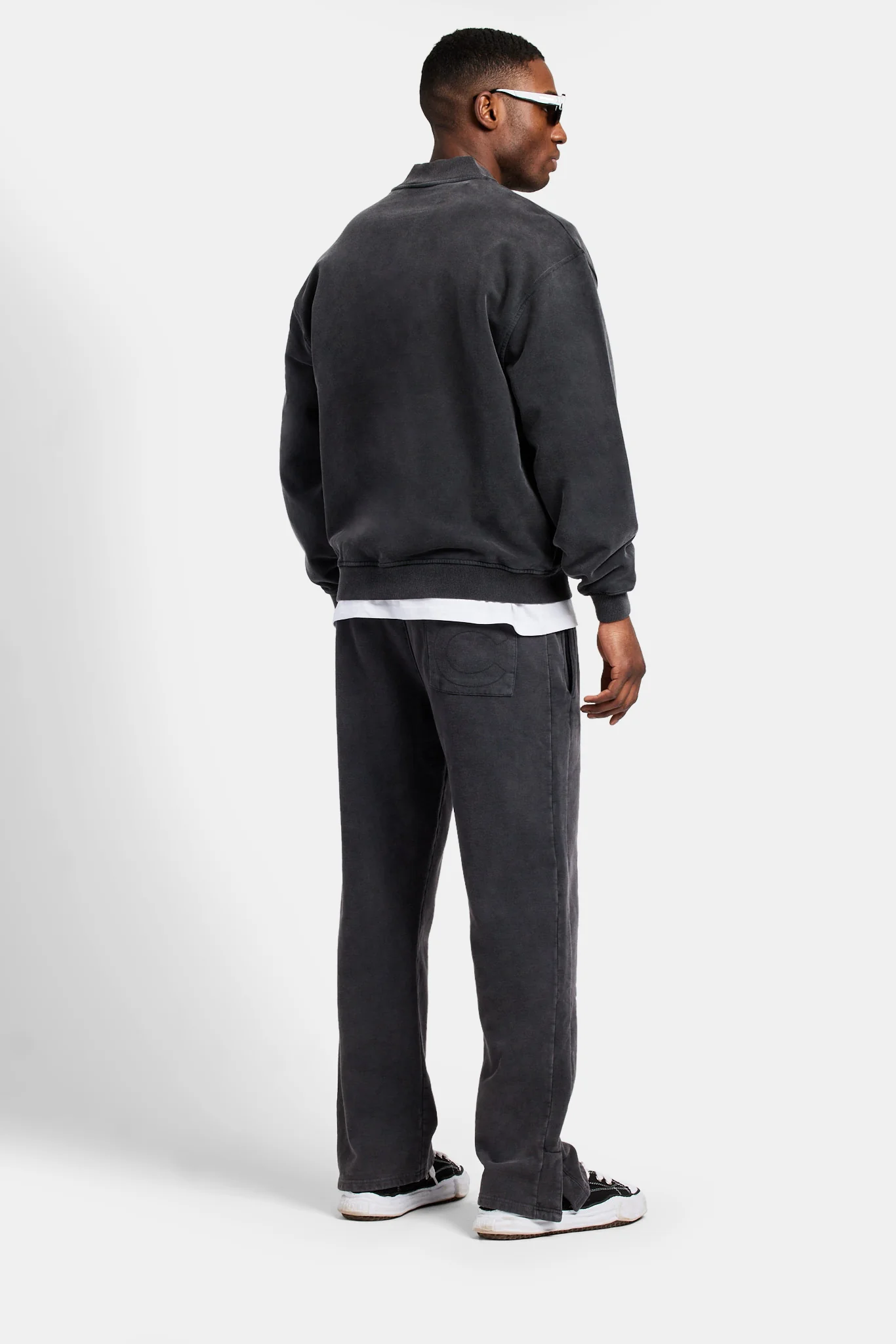 Acid Wash Jersey Tracksuit - Charcoal - Image 2