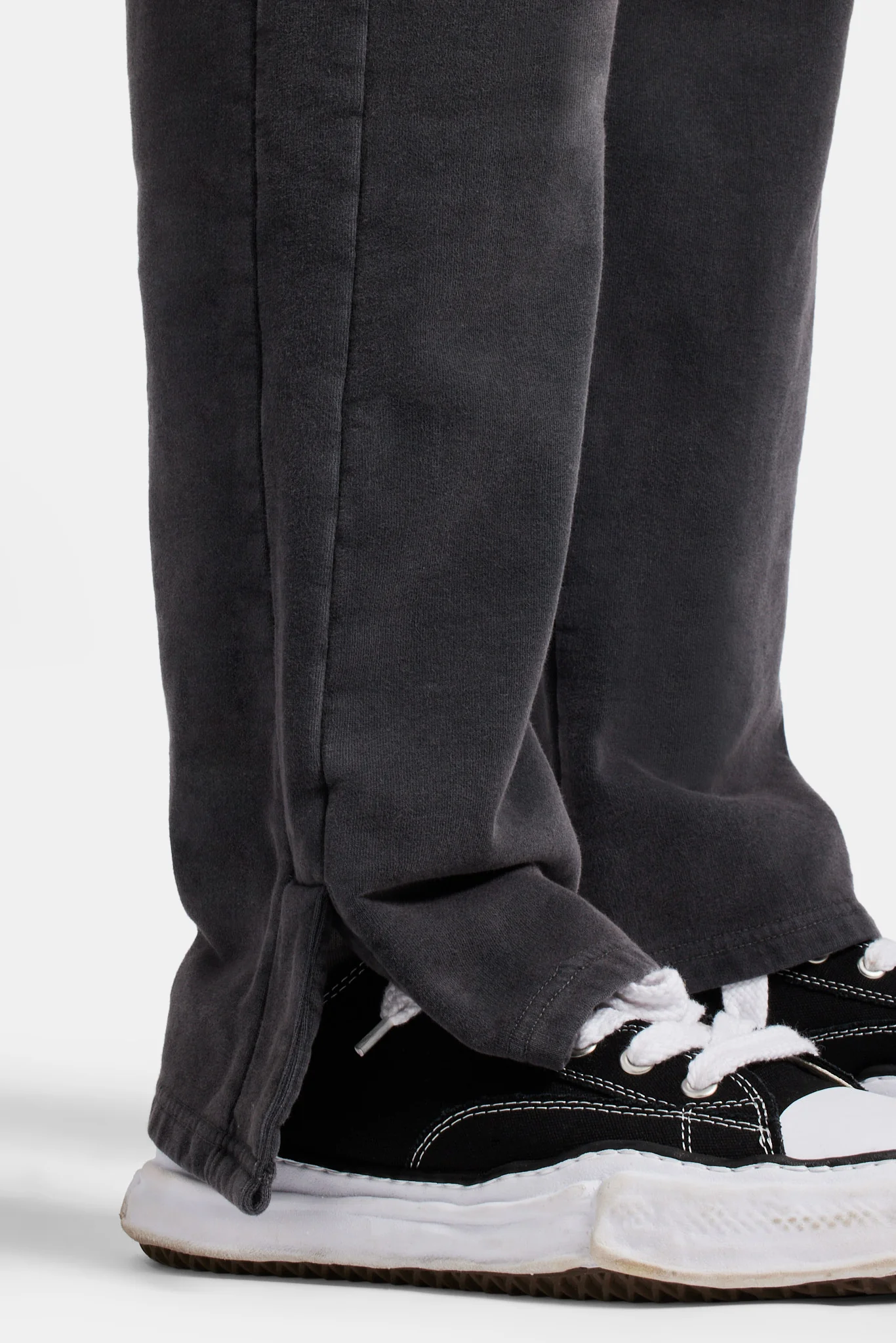 Acid Wash Split Hem Jogger - Charcoal - Image 3