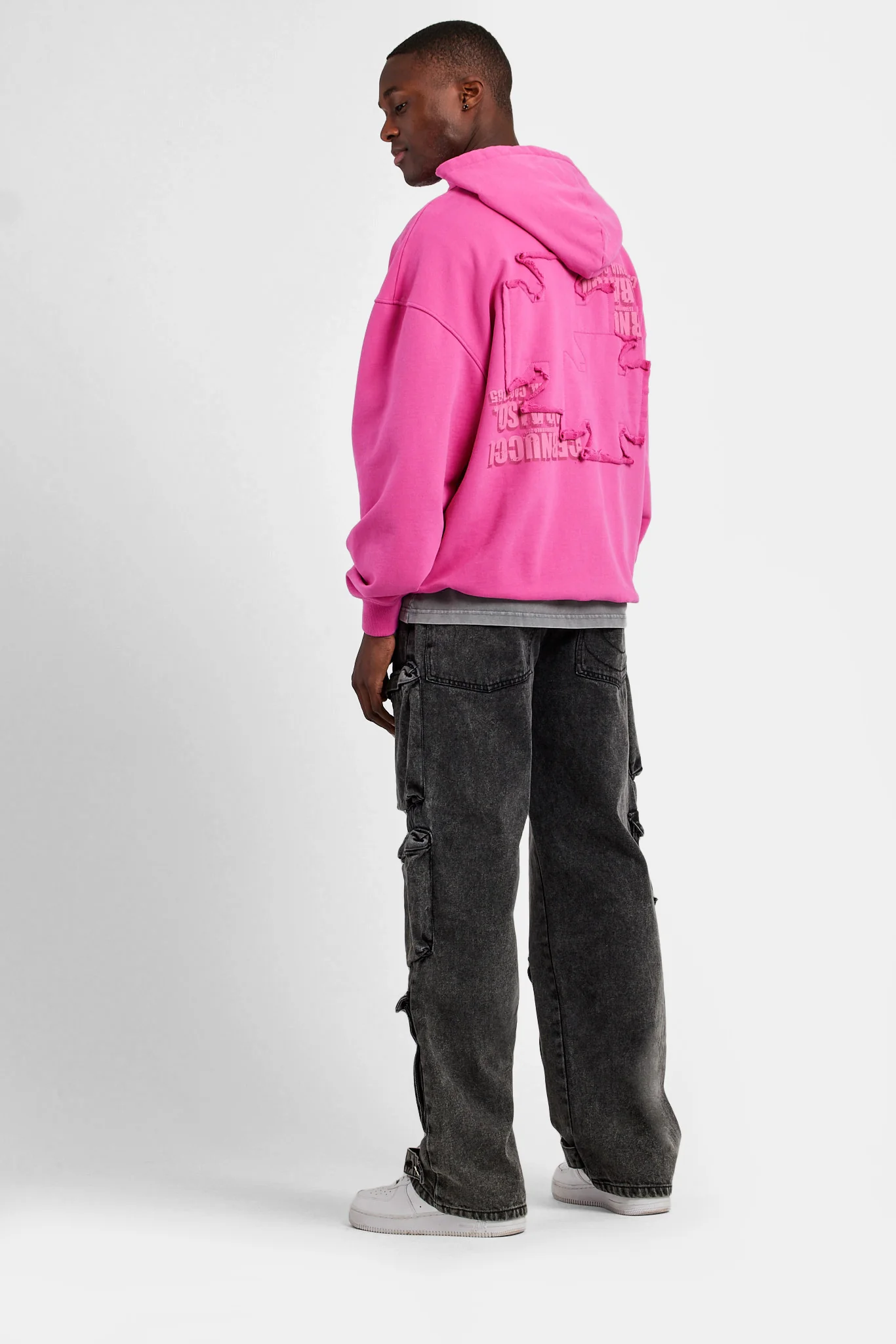 Acid Wash Utility Cargo Jeans - Image 4