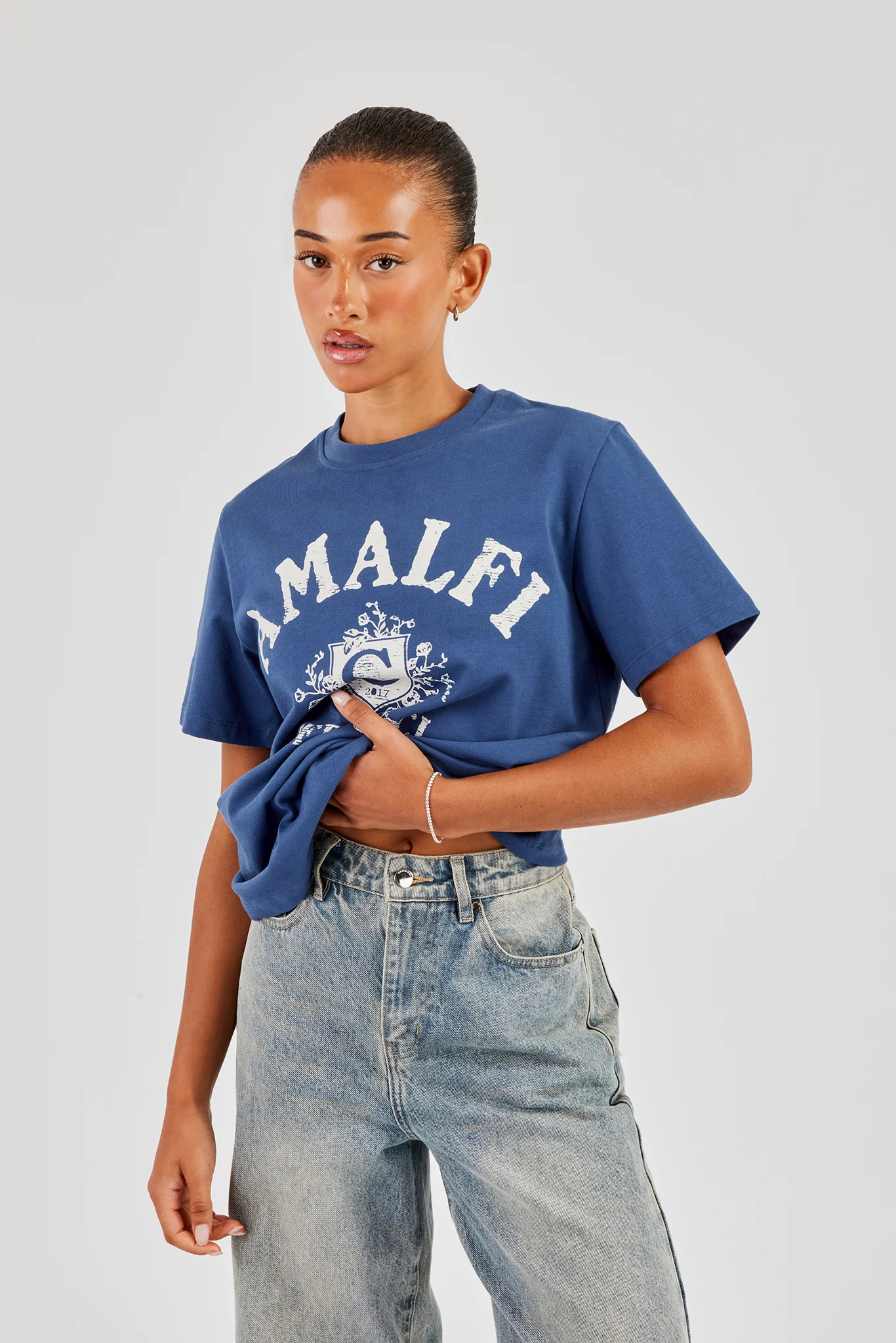 Amalfi Print Regular T-Shirt - Navy Blue - Image 4