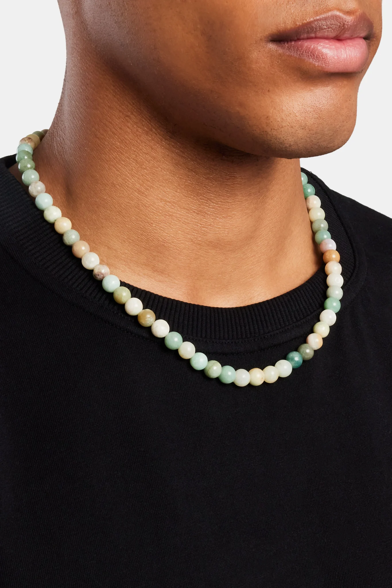 Amazonite Bead Necklace - White - Image 3