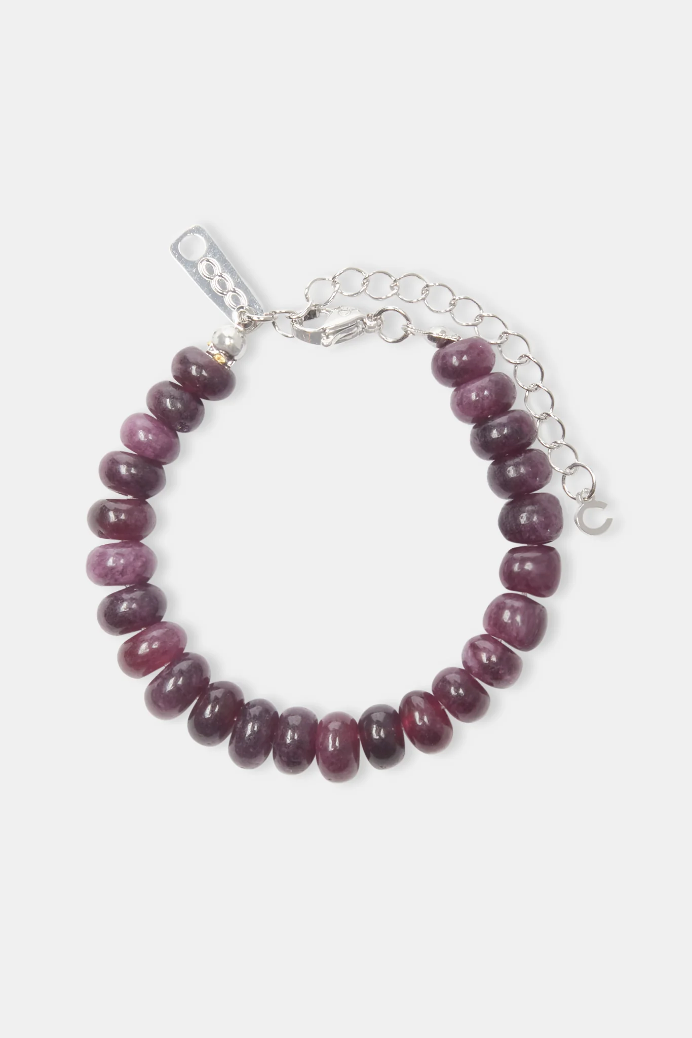 Amethyst Bead Bracelet - White 6mm - Image 2