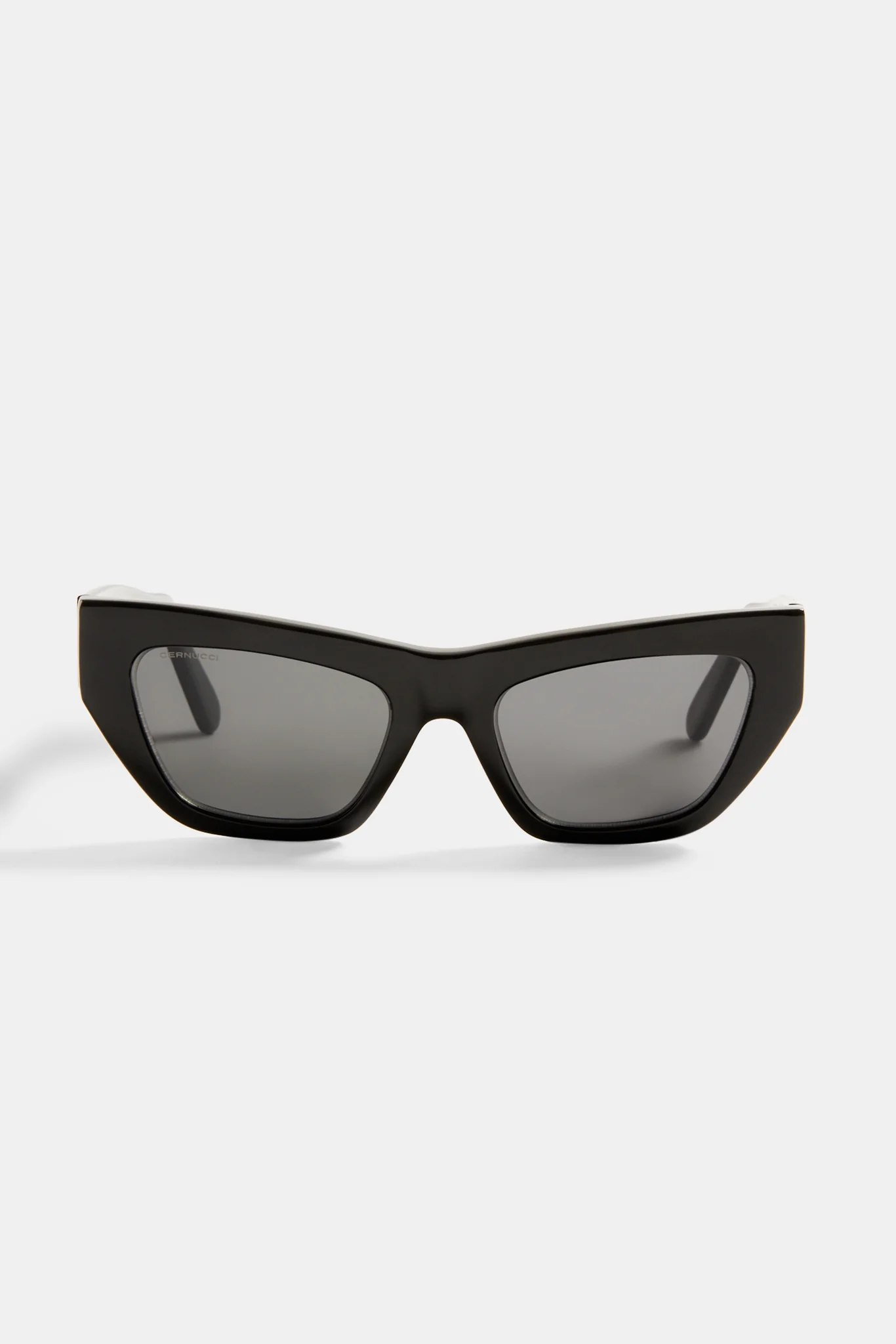 Angled Square Acetate Sunglasses - Black - Image 3