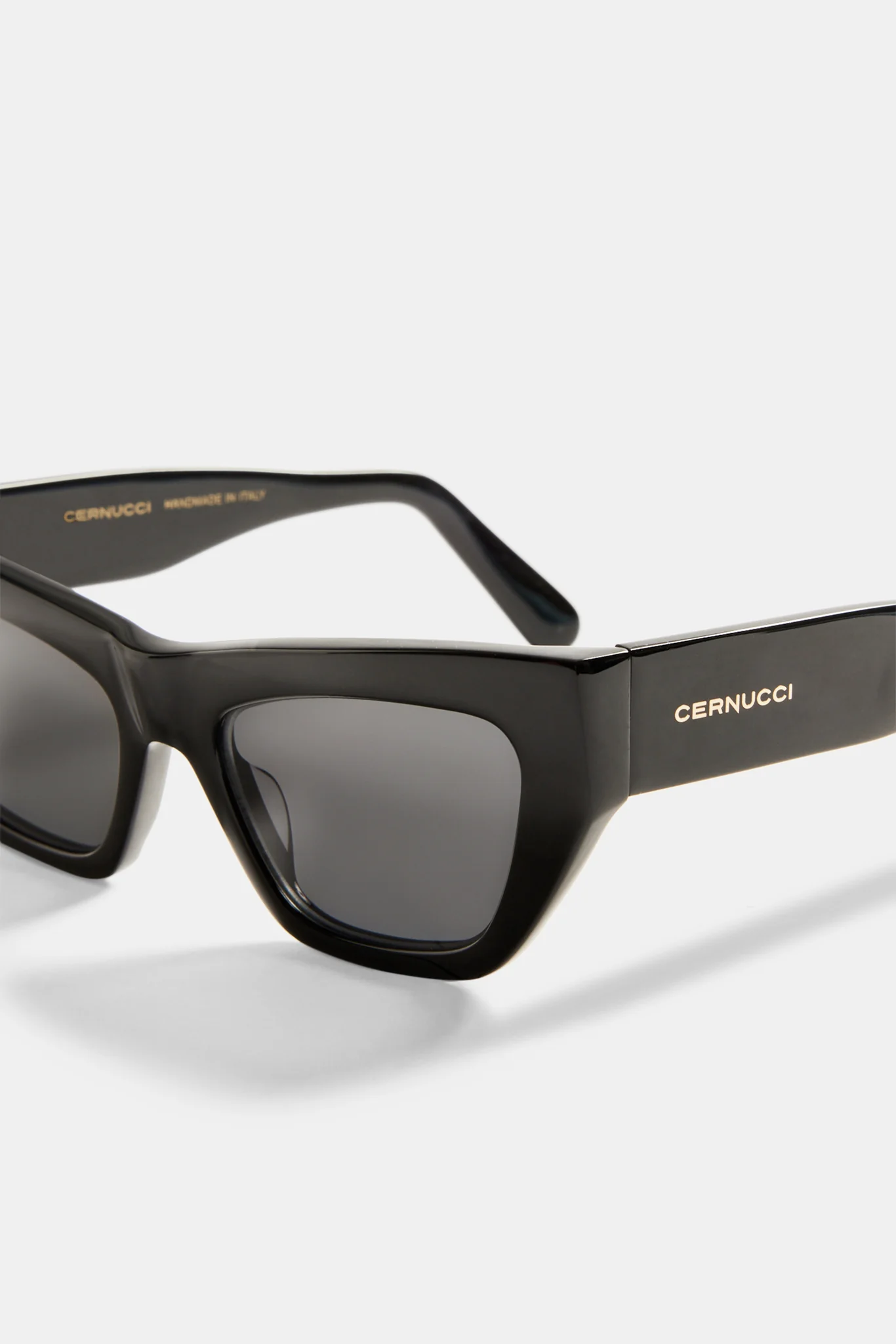 Angled Square Acetate Sunglasses - Black - Image 4