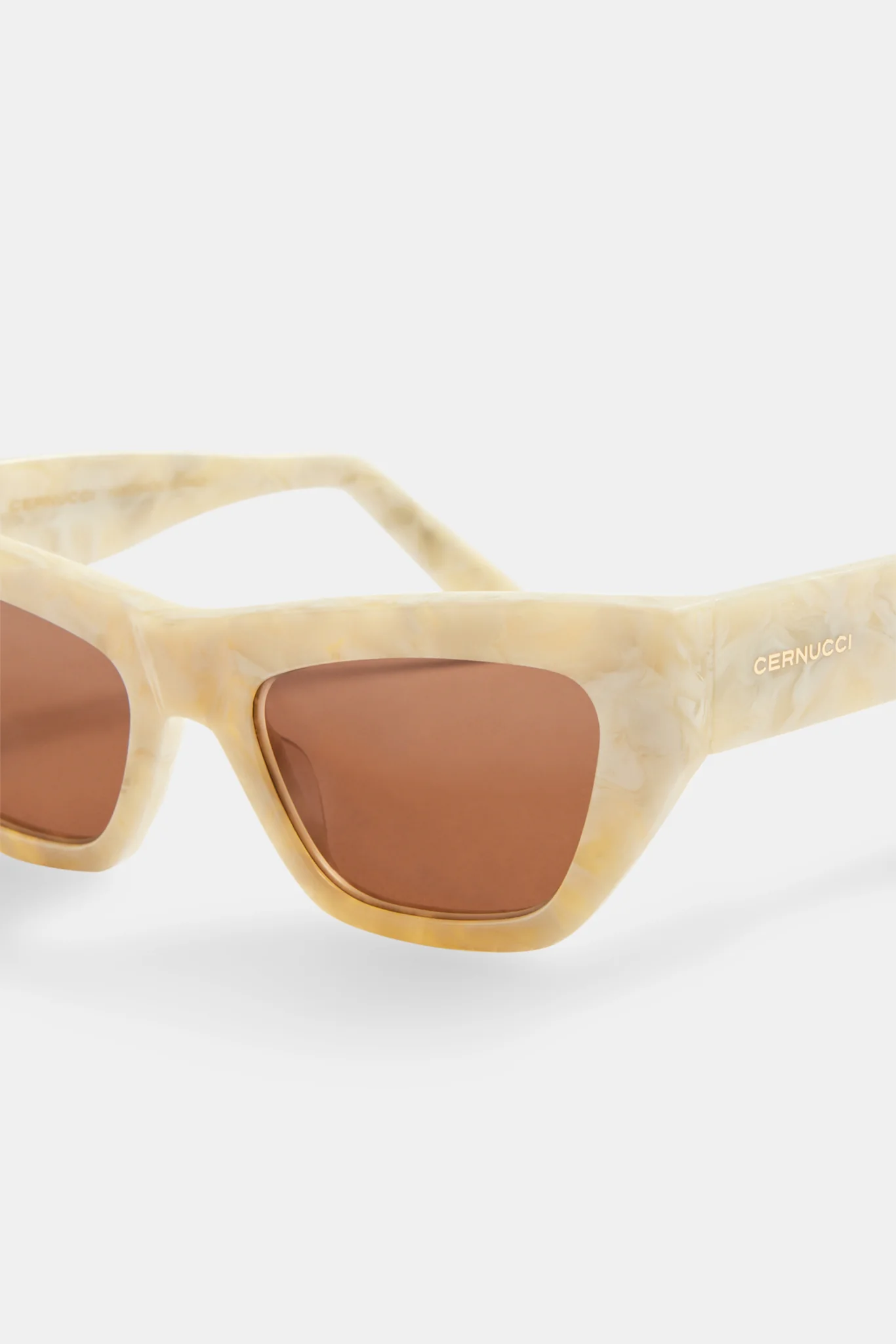 Angled Square Marble Acetate Sunglasses - Multi - Image 4