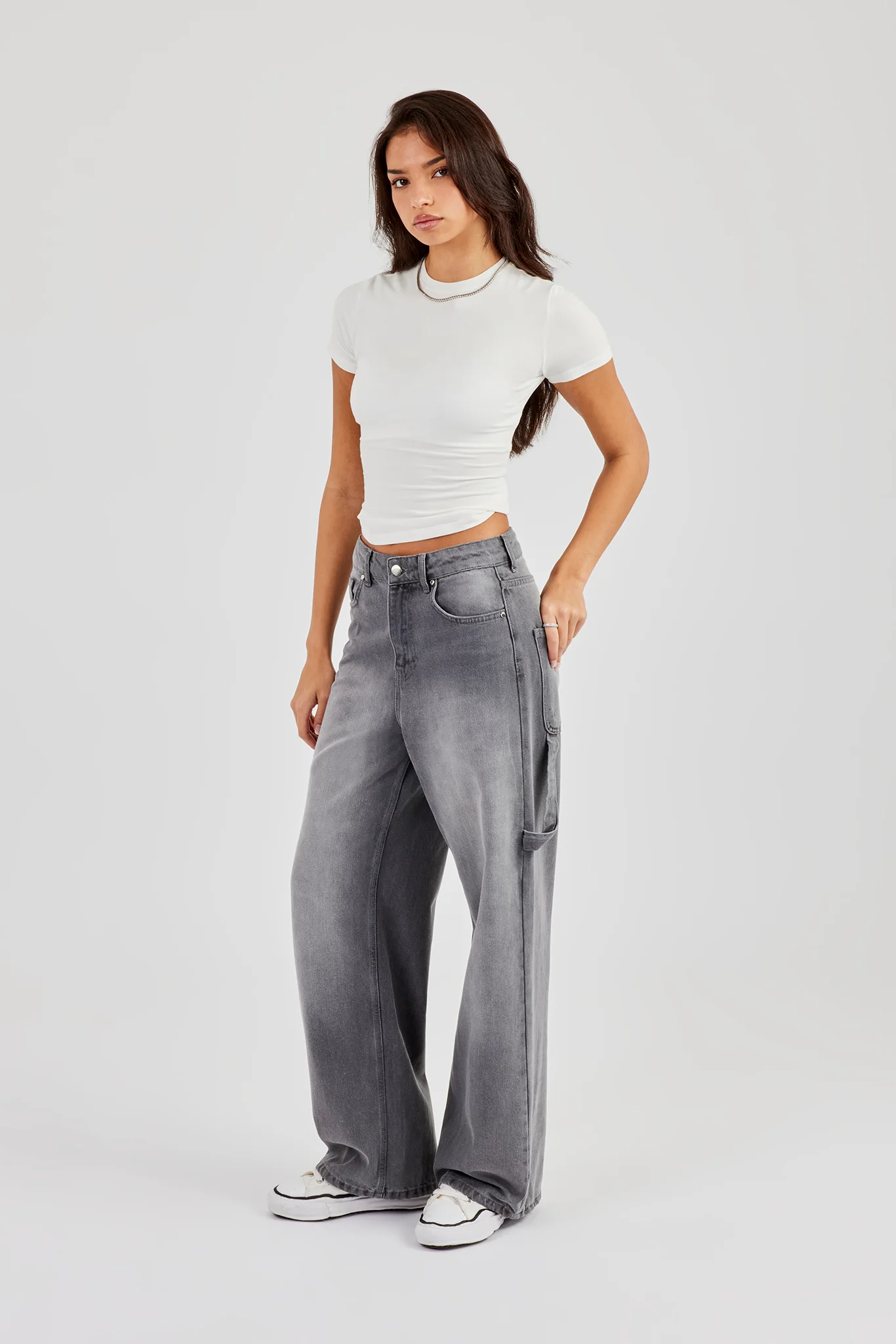 Baggy Carpenter Jean - Washed Grey - Image 4