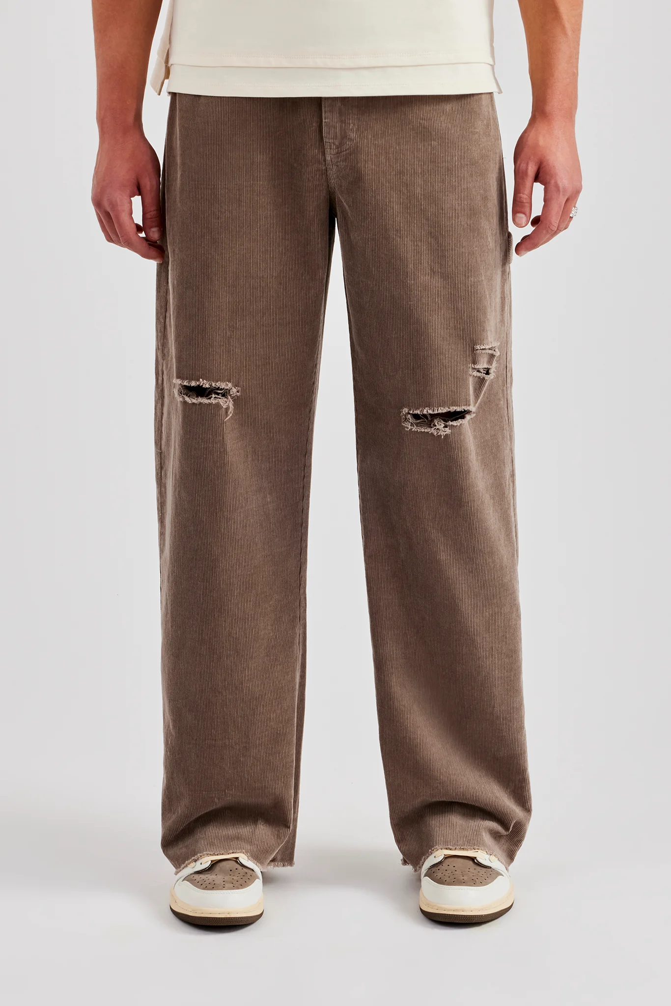 Baggy Cord Trouser - Taupe - Image 2