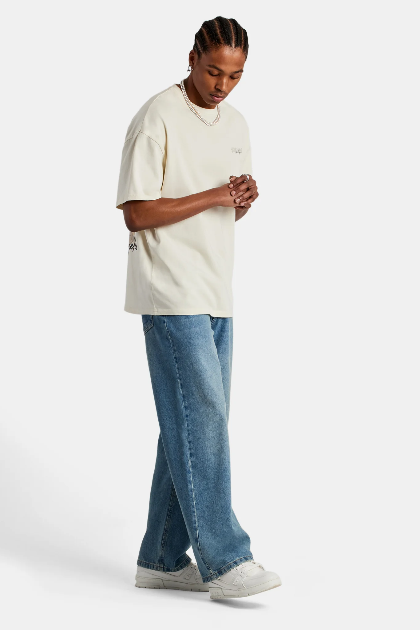 Baggy Fit Jeans - Mid Blue - Image 2