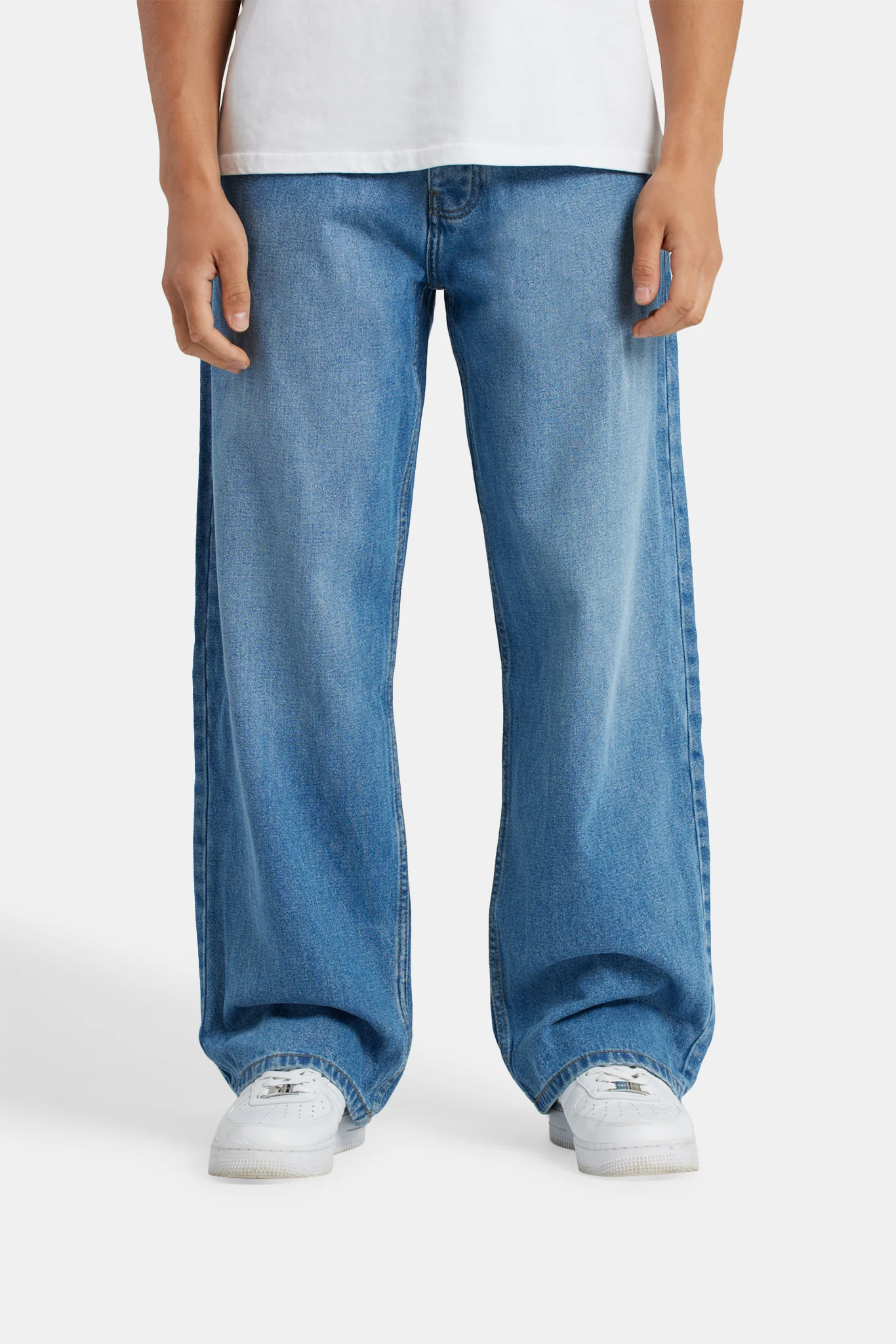 Baggy Fit Jeans - Mid Blue - Image 2